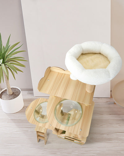 Okiture  Alopet 183cm Cat Tree Large Multi-Level Condo Capsule Bowl