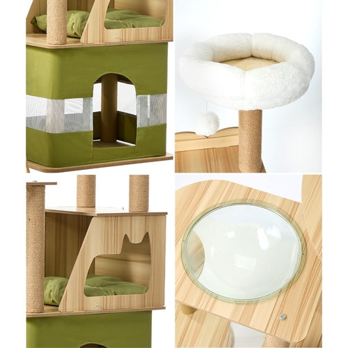 Okiture  Alopet 183cm Cat Tree Large Multi-Level Condo Capsule Bowl