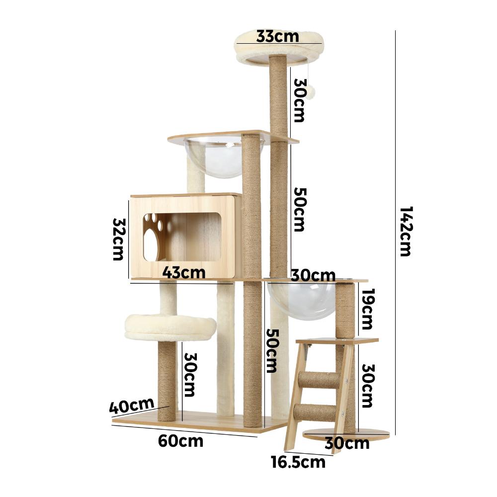 Alopet Cat Tree Scratcher Cats Condo Wood 142cm Alopet