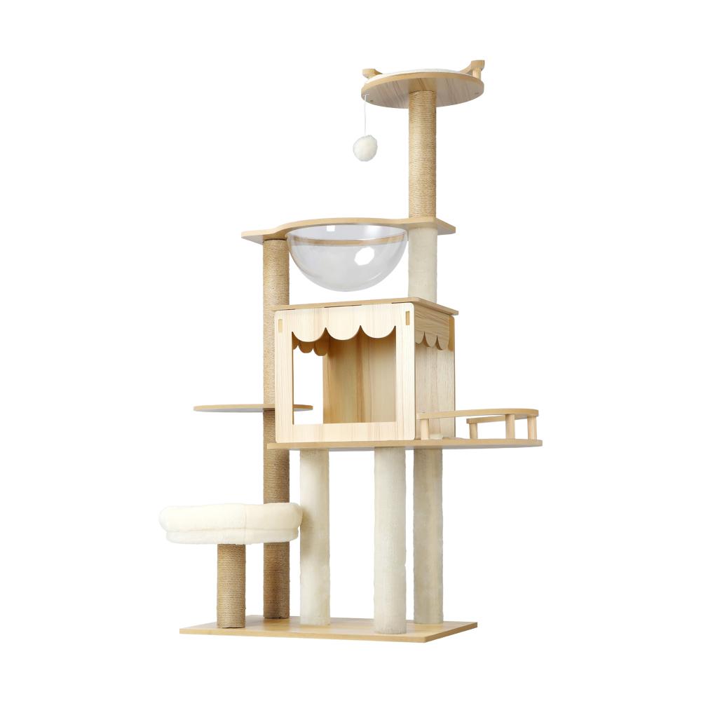 Alopet 131 cm Cat Tree with Scratching Post Cat Condo Ladder Alopet