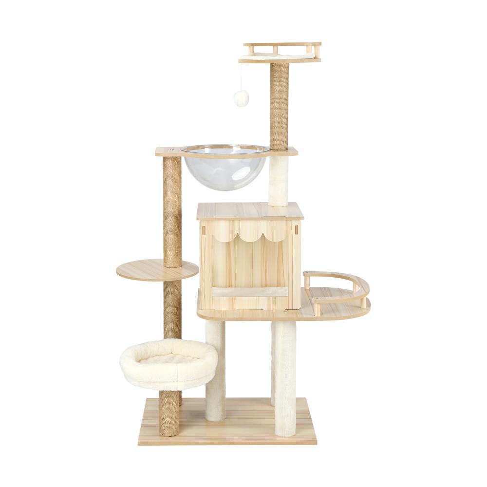 Alopet 131 cm Cat Tree with Scratching Post Cat Condo Ladder Alopet