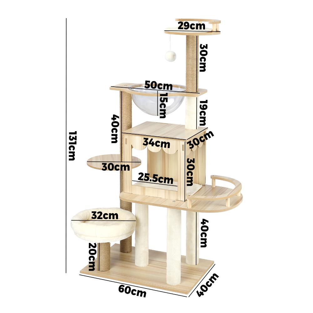 Alopet 131 cm Cat Tree with Scratching Post Cat Condo Ladder Alopet