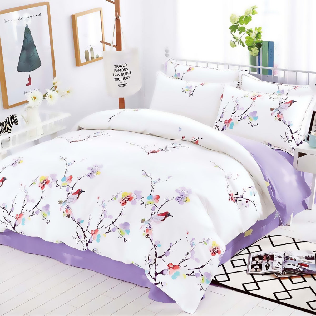 Luxor Cotton Spring Eva Design Quilt Doona Duvet Cover Set