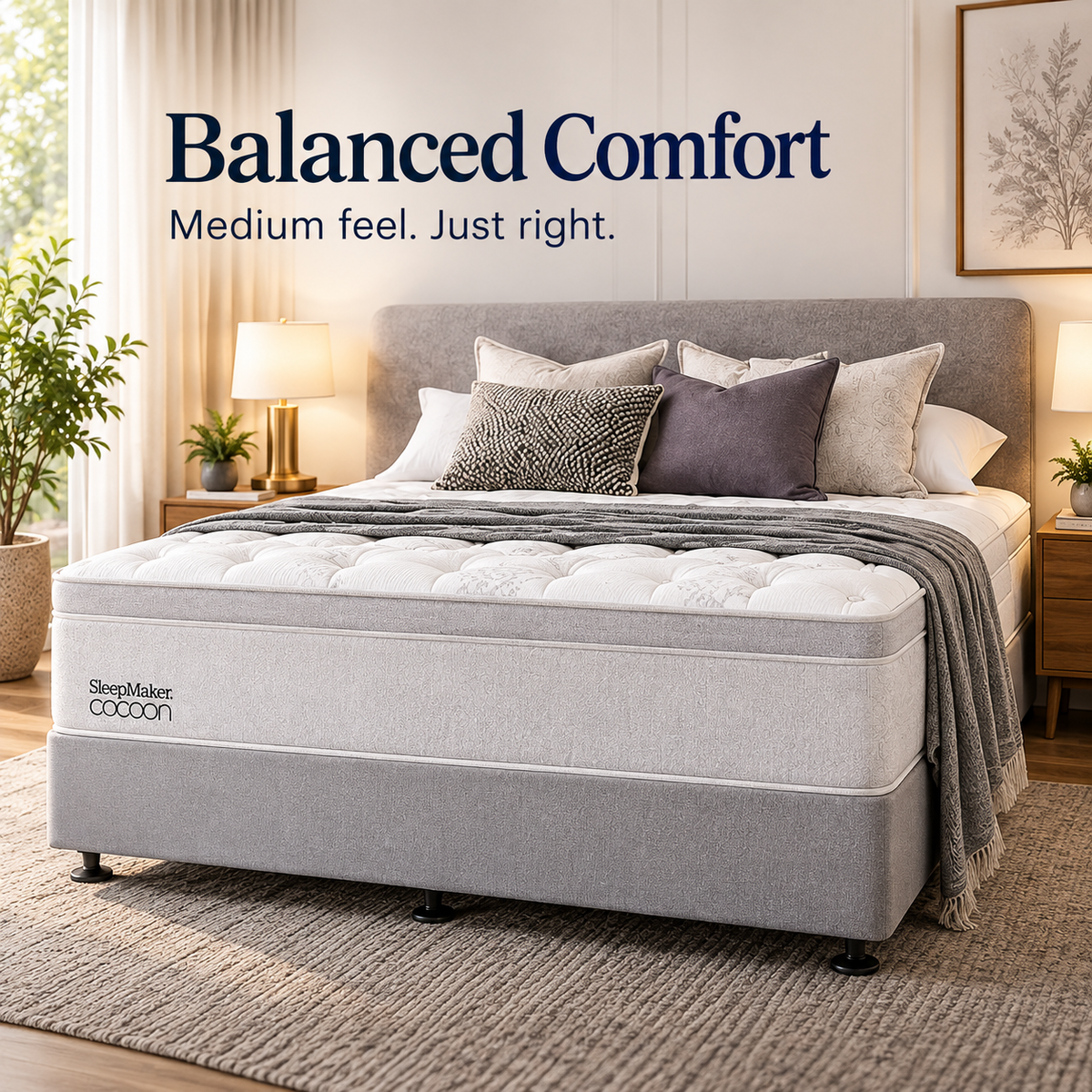 Sleepmaker Cocoon Silver 29 cm 5 Zone Mattress - Medium