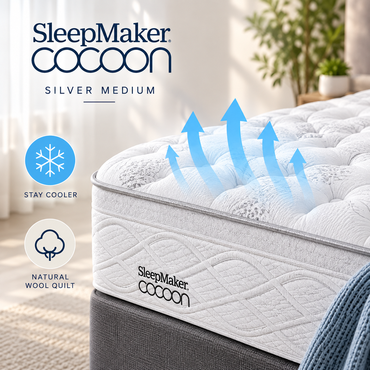 Sleepmaker Cocoon Silver 29 cm 5 Zone Mattress - Medium