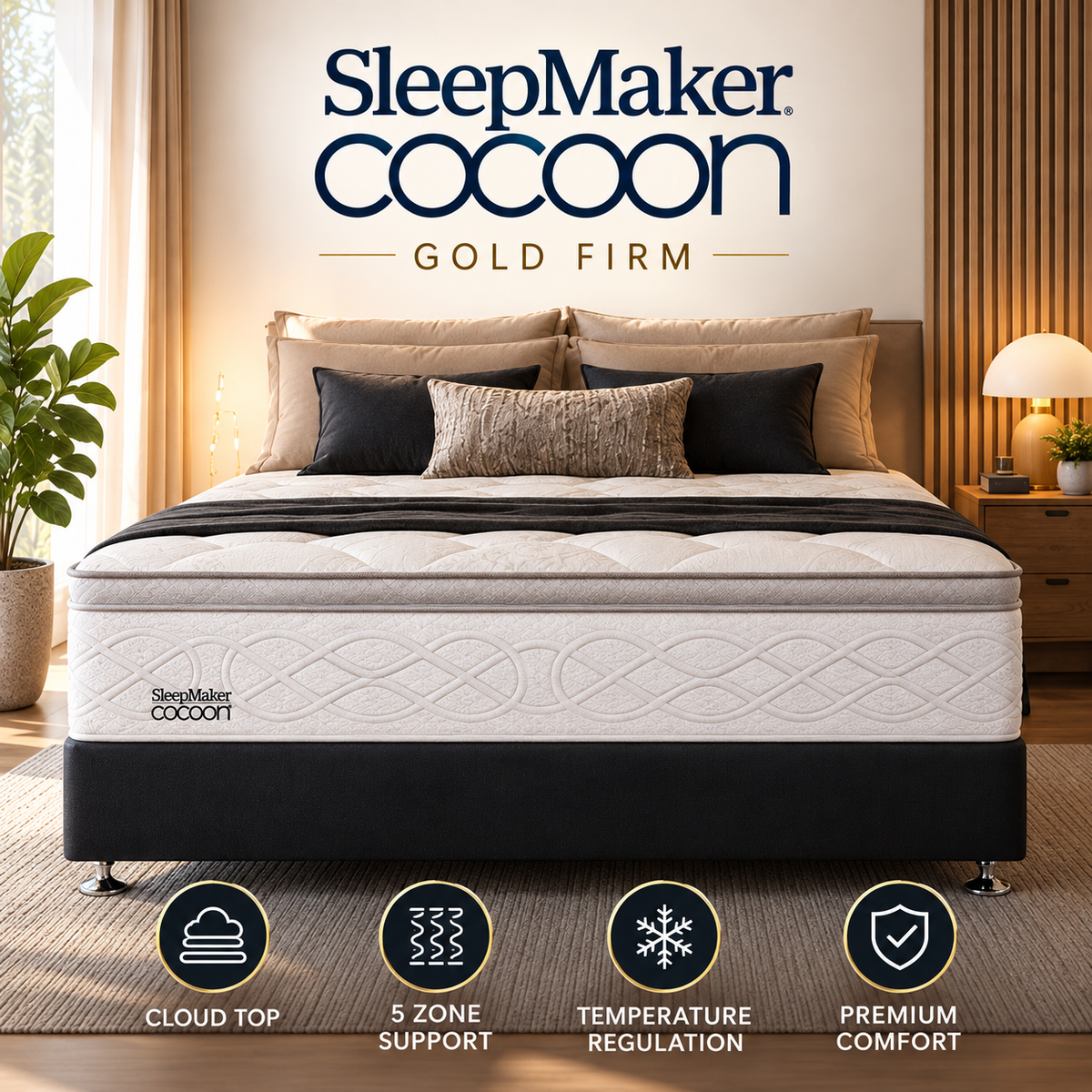 Sleepmaker Cocoon Gold 34 cm Mini Pocket Mattress - Firm