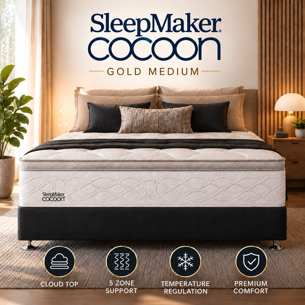 Sleepmaker Cocoon Gold 35 cm Mini Pocket Mattress - Medium