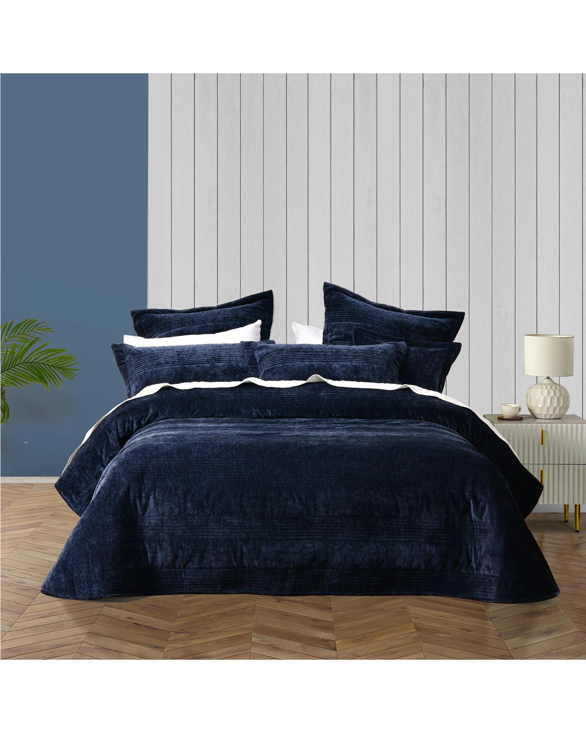 Bianca Bedding Cyrano INDIGO Coverlet Set