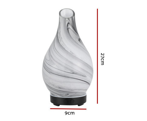 Aromatherapy Aroma Diffuser Essential Oil Humidifier LED Glass Marble Devanti
