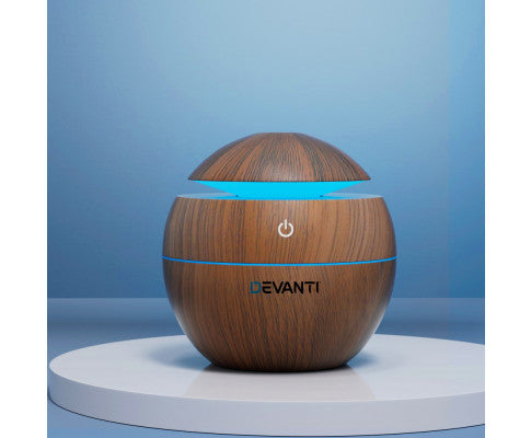 Aroma Diffuser Aromatherapy Essential Oils Air Humidifier LED 130ML Devanti