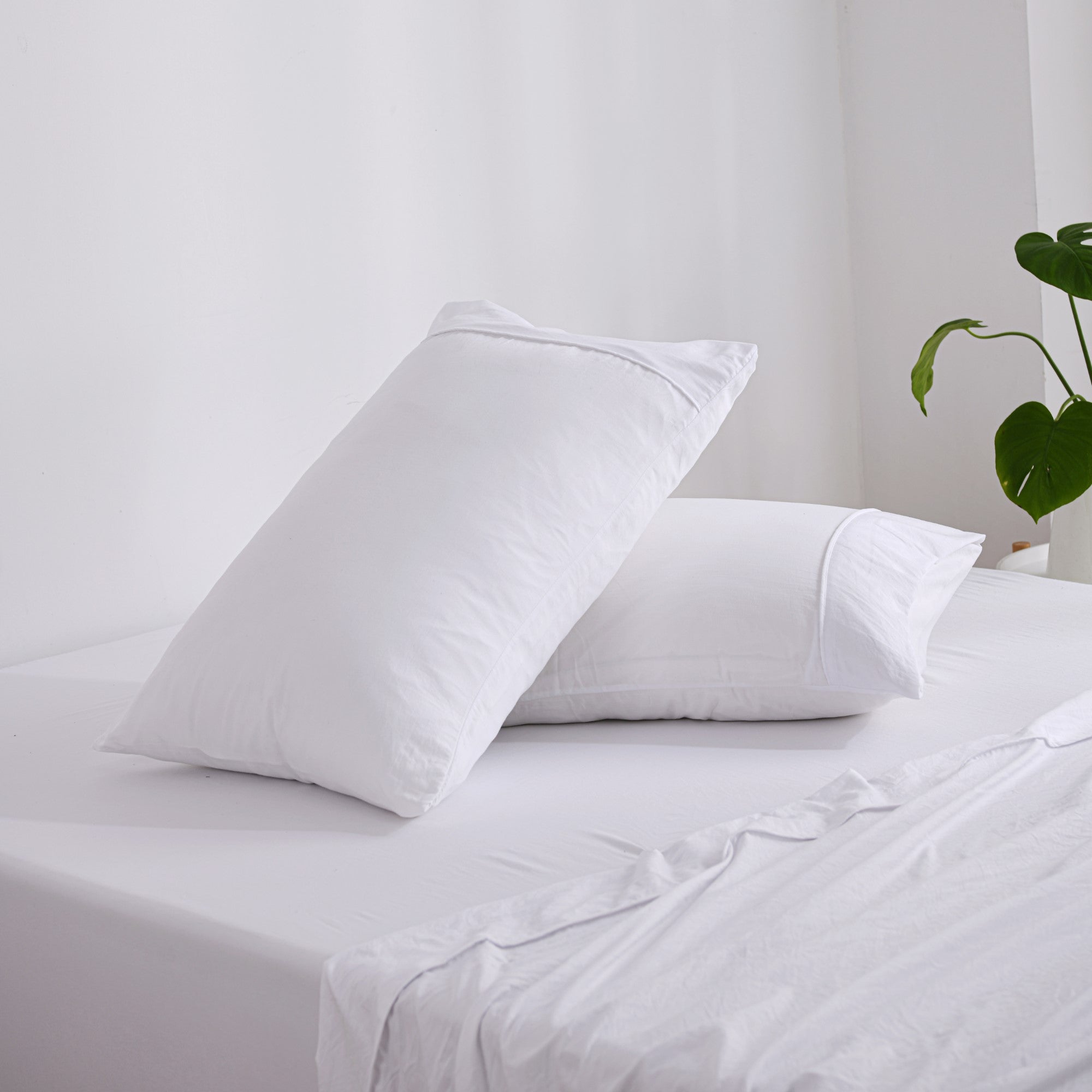 Dreamaker Fine Washed Microfibre Sheet Set White