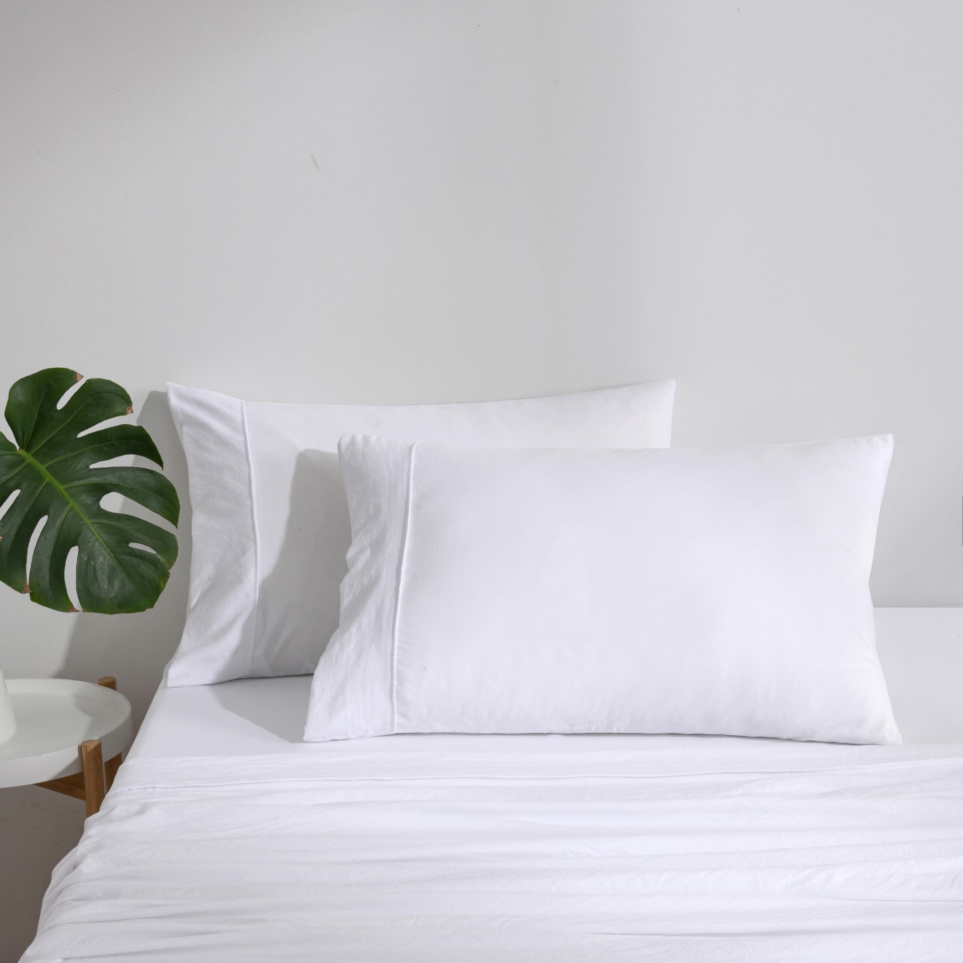 Dreamaker Fine Washed Microfibre Standard Pillowcase Twin Pack White