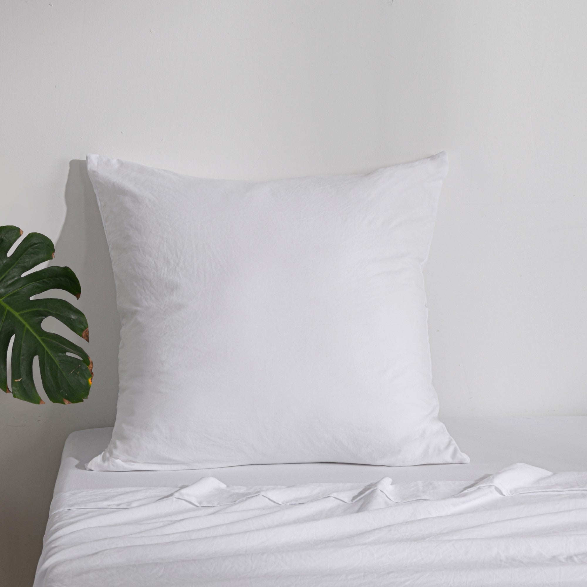 Dreamaker Fine Washed Microfibre European Pillowcase White