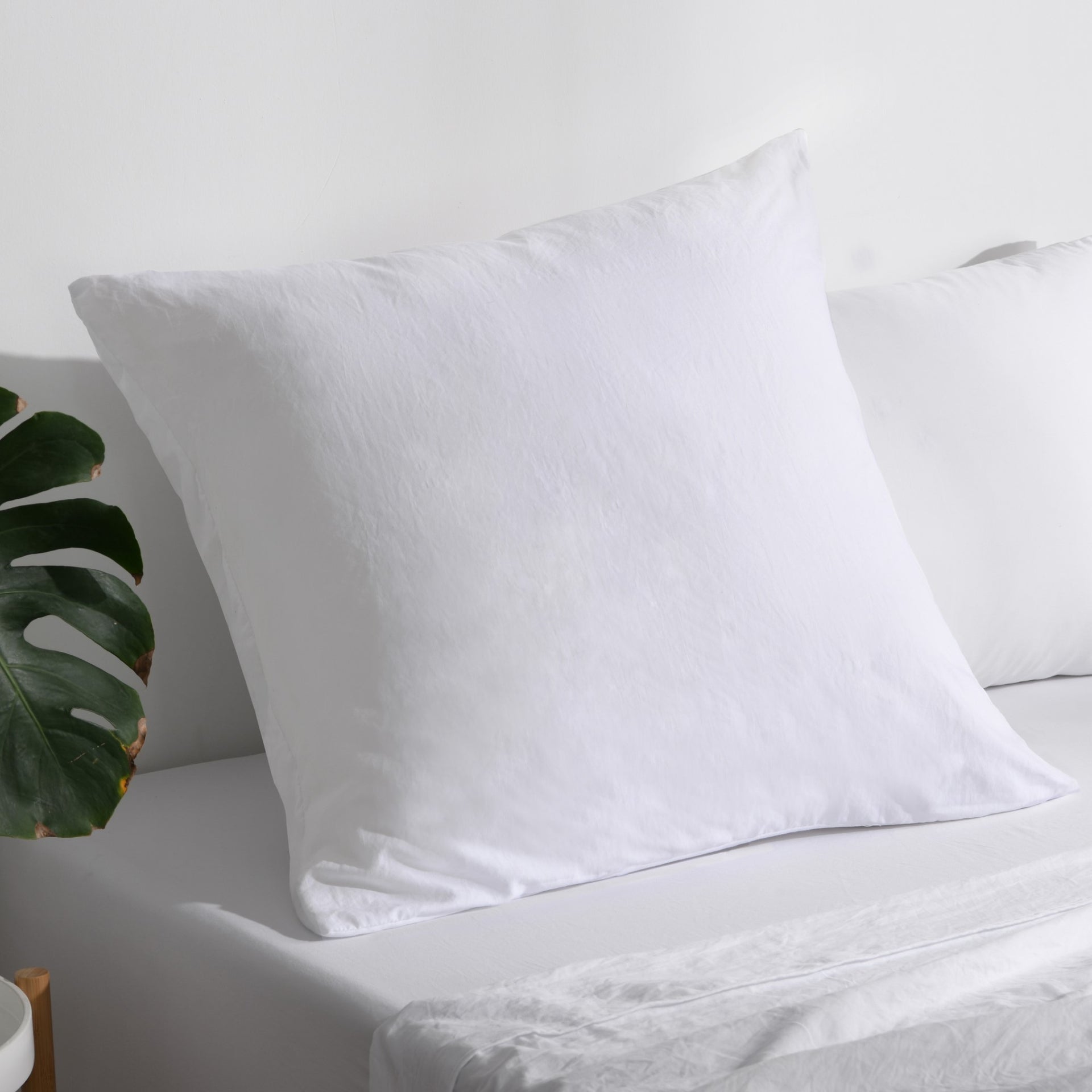 Dreamaker Fine Washed Microfibre European Pillowcase White