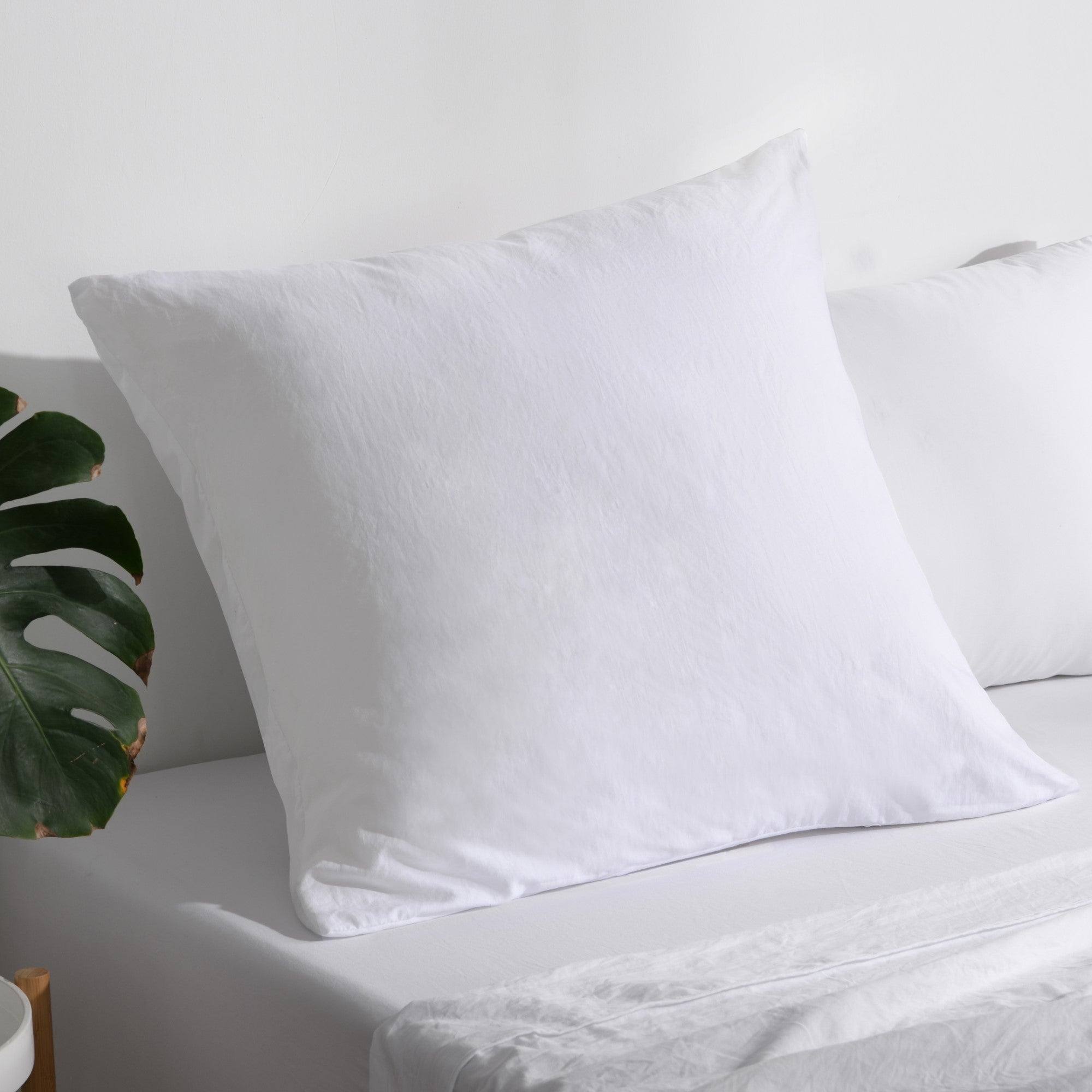 Dreamaker Fine Washed Microfibre European Pillowcase White