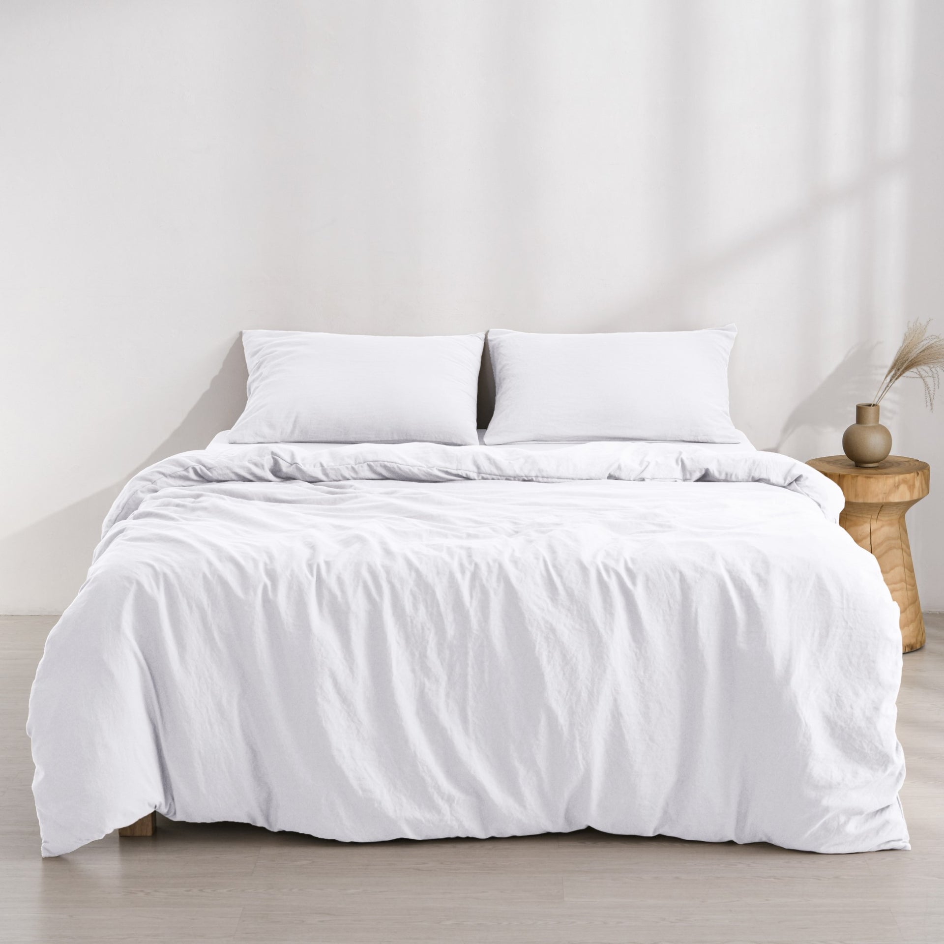 Dreamaker Fine Washed Microfibre Quilt Cover Set White