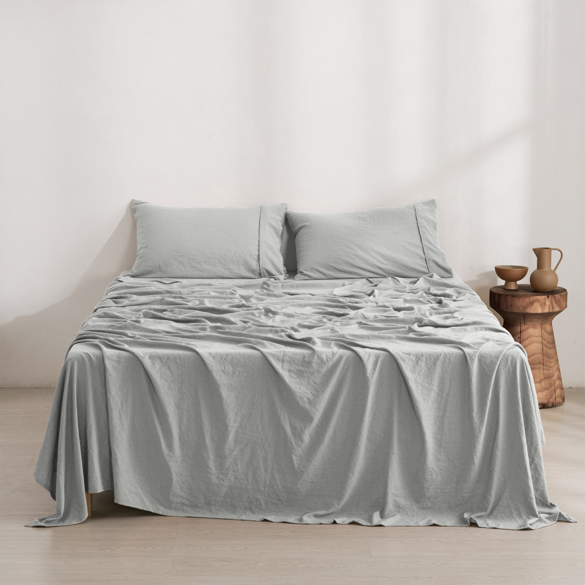Dreamaker Fine Washed Microfibre Sheet Set Dove Grey