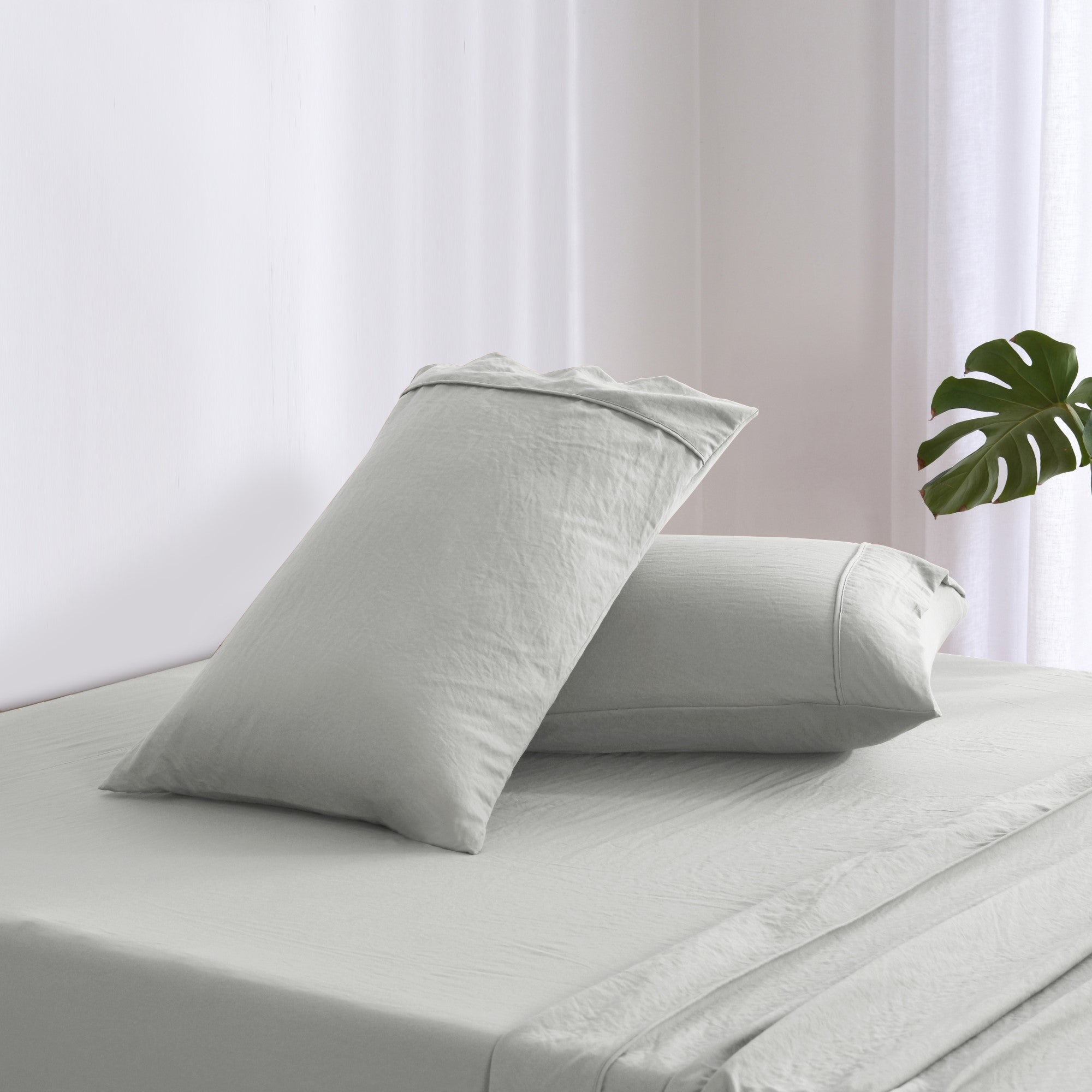 Dreamaker Fine Washed Microfibre Sheet Set Dove Grey