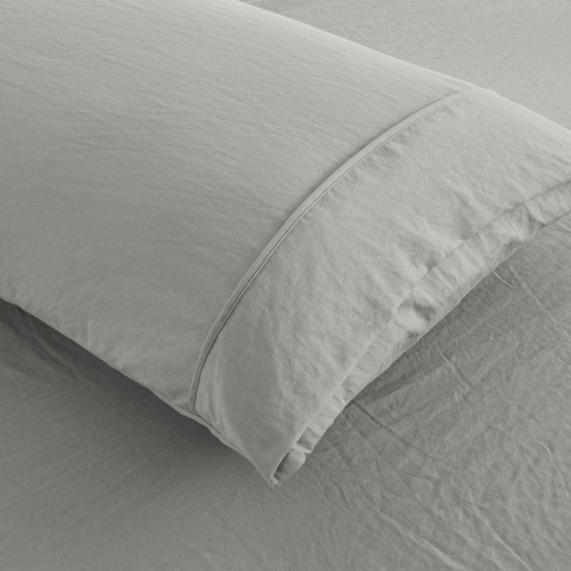 Dreamaker Fine Washed Microfibre Standard Pillowcase Twin Pack Dove Grey