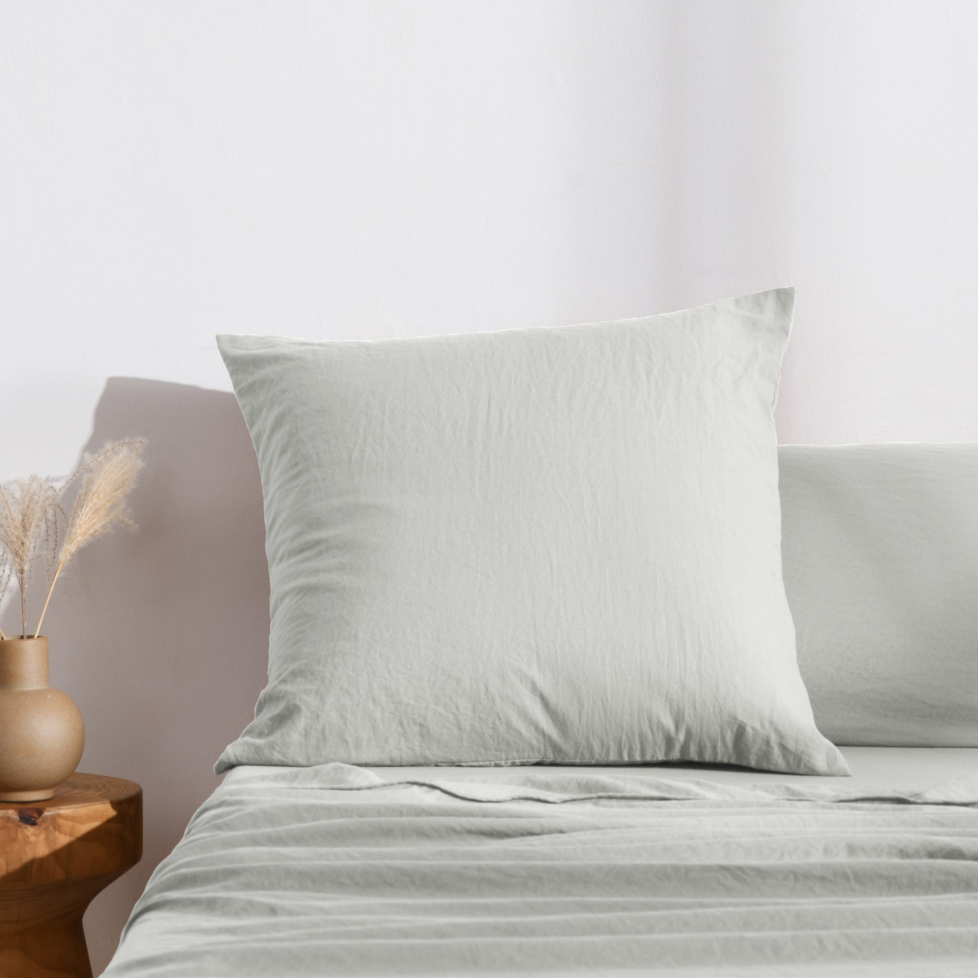 Dreamaker Fine Washed Microfibre European Pillowcase Dove Grey