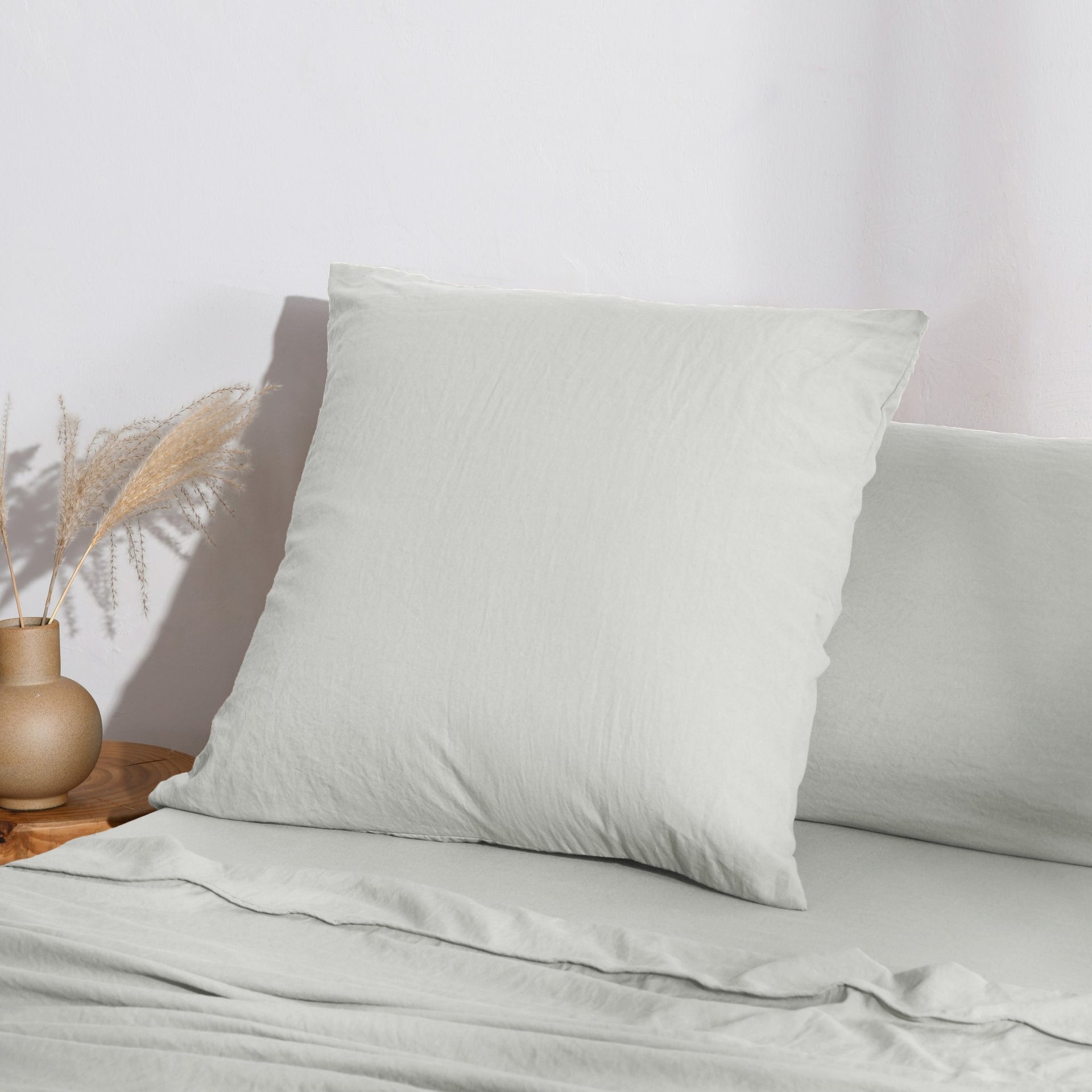 Dreamaker Fine Washed Microfibre European Pillowcase Dove Grey