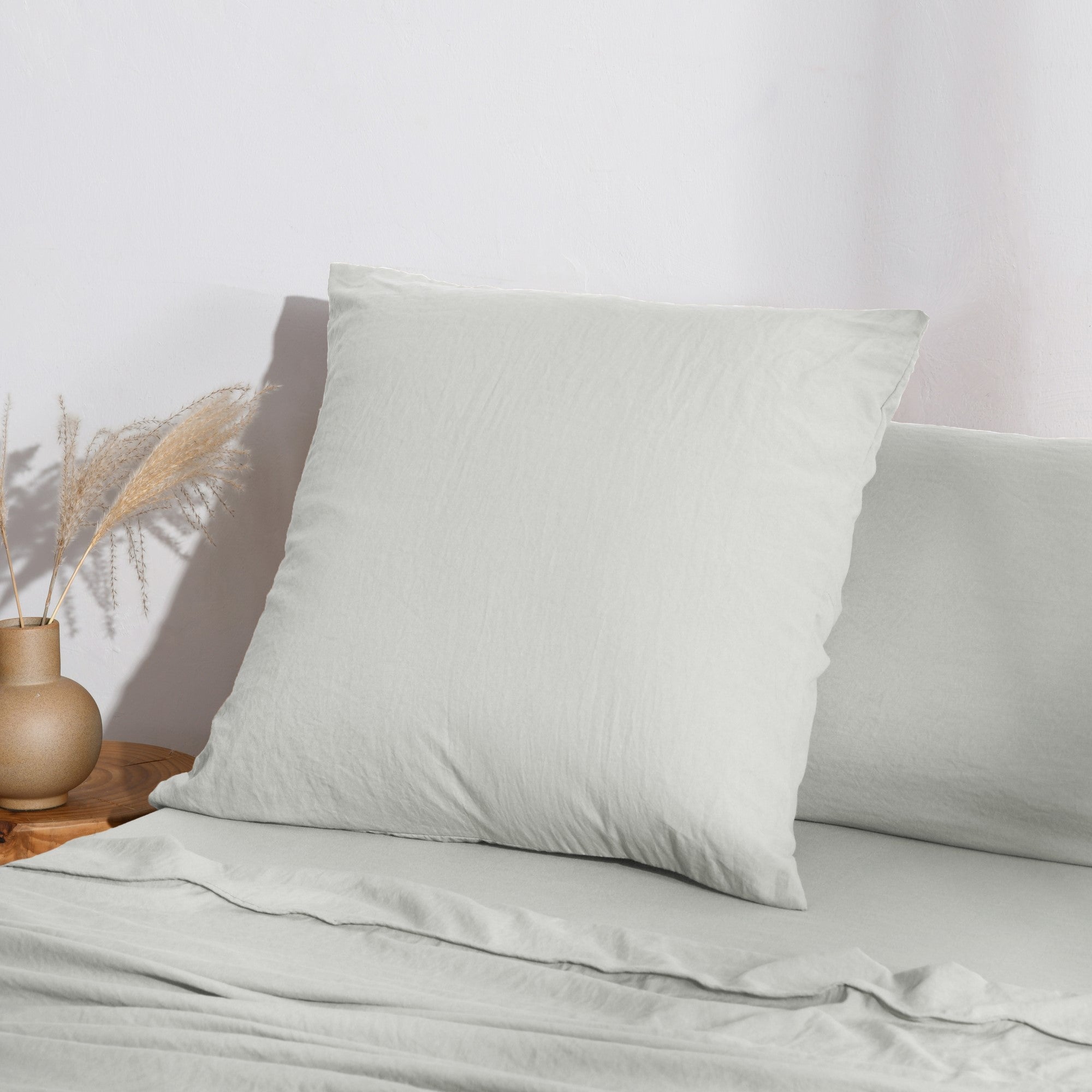 Dreamaker Fine Washed Microfibre European Pillowcase Dove Grey