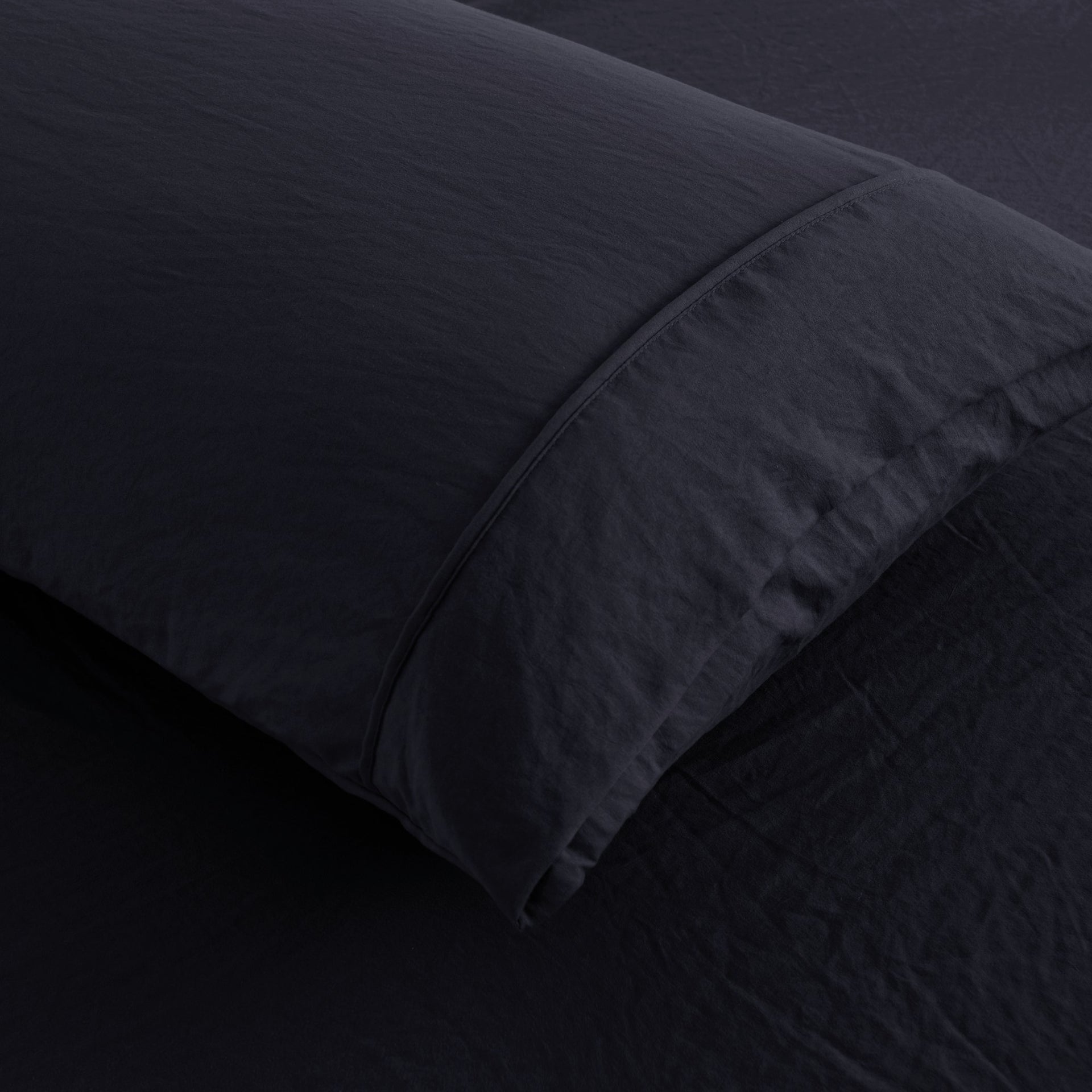 Dreamaker Fine Washed Microfibre Standard Pillowcase Twin Pack Navy