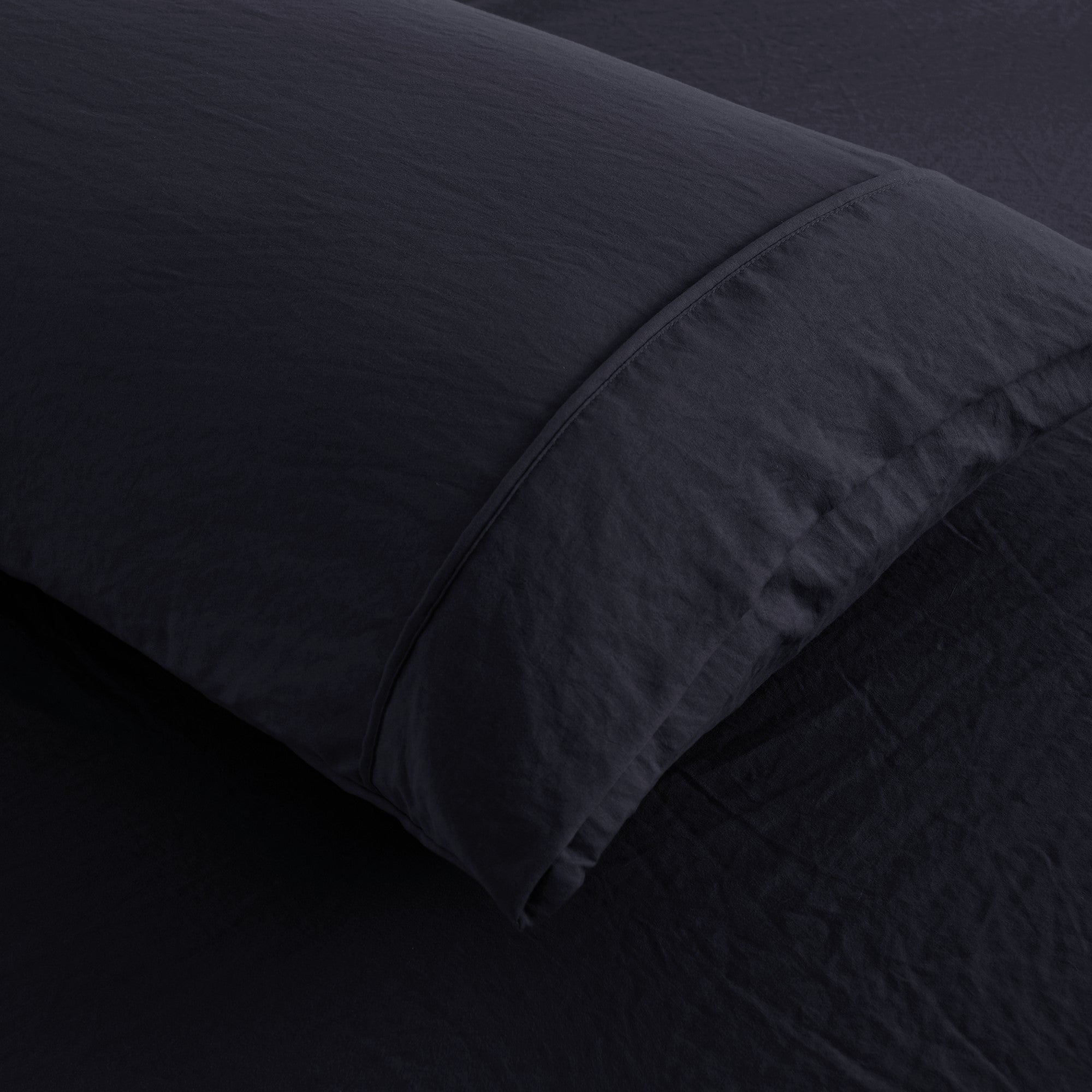 Dreamaker Fine Washed Microfibre Standard Pillowcase Twin Pack Navy