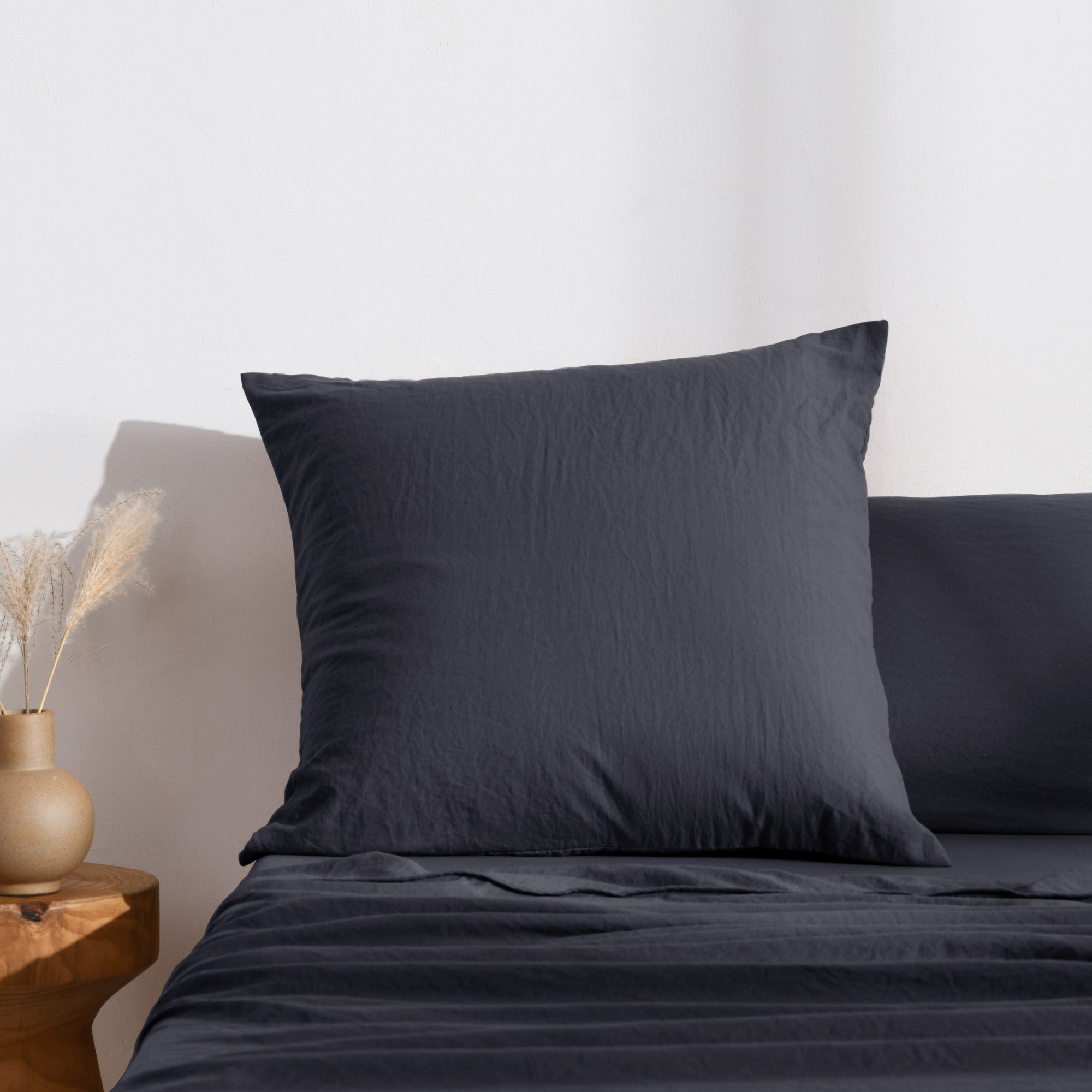 Dreamaker Fine Washed Microfibre European Pillowcase Navy