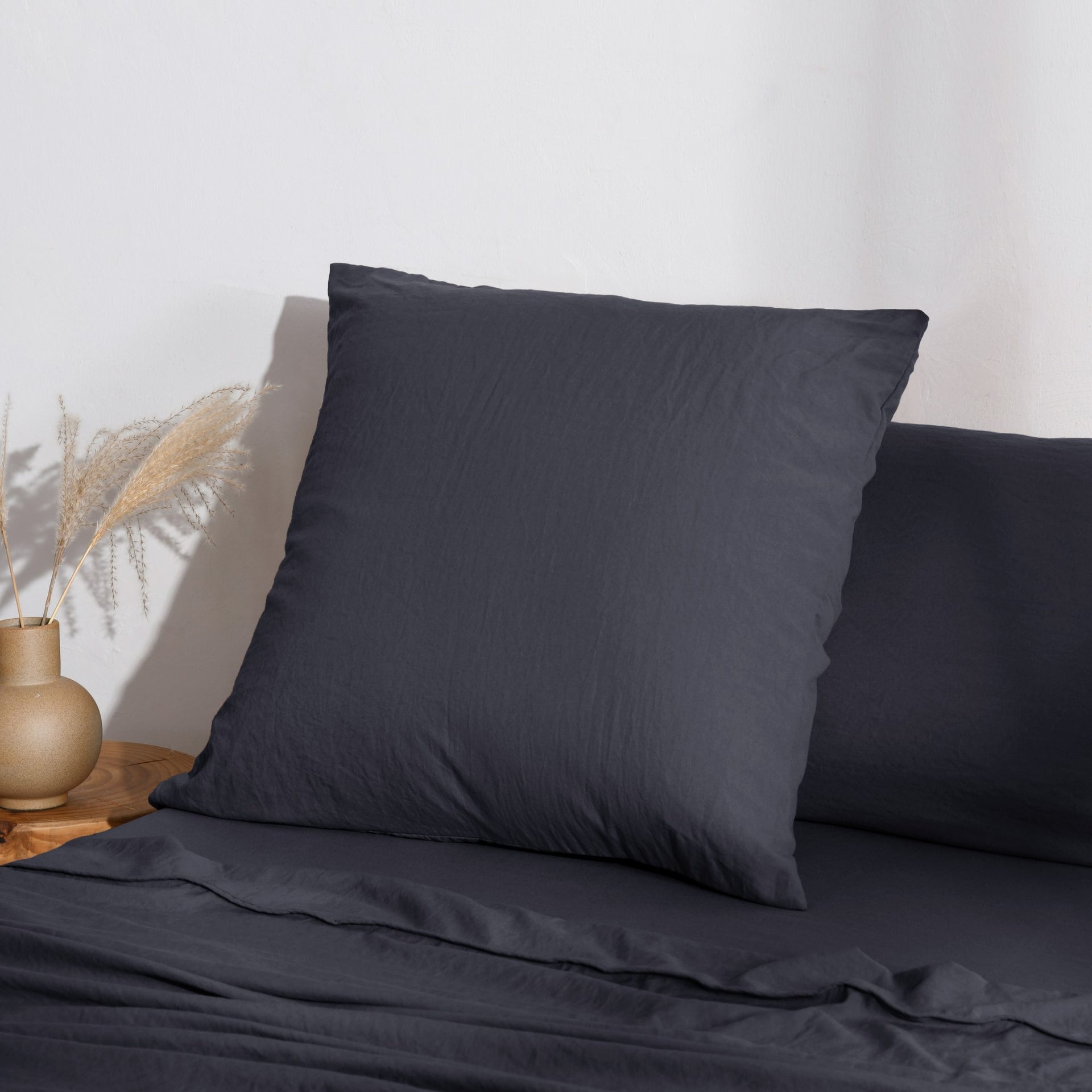 Dreamaker Fine Washed Microfibre European Pillowcase Navy
