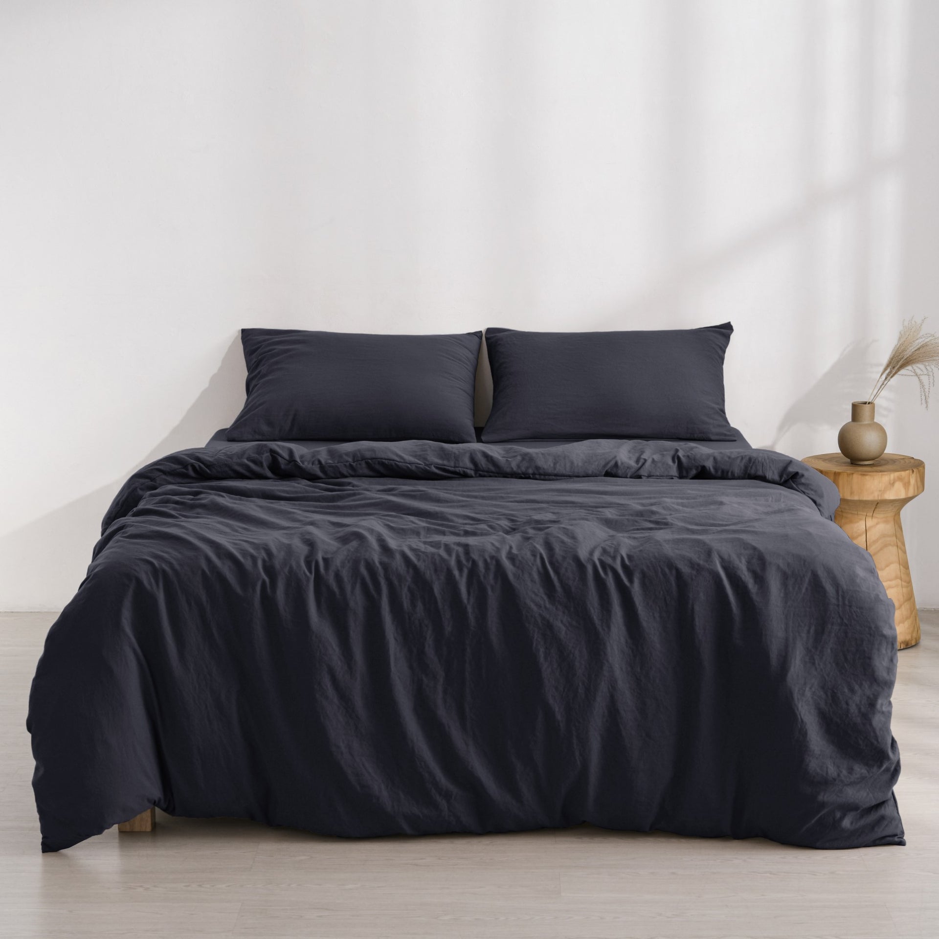Dreamaker Fine Washed Microfibre Quilt Cover Set Navy