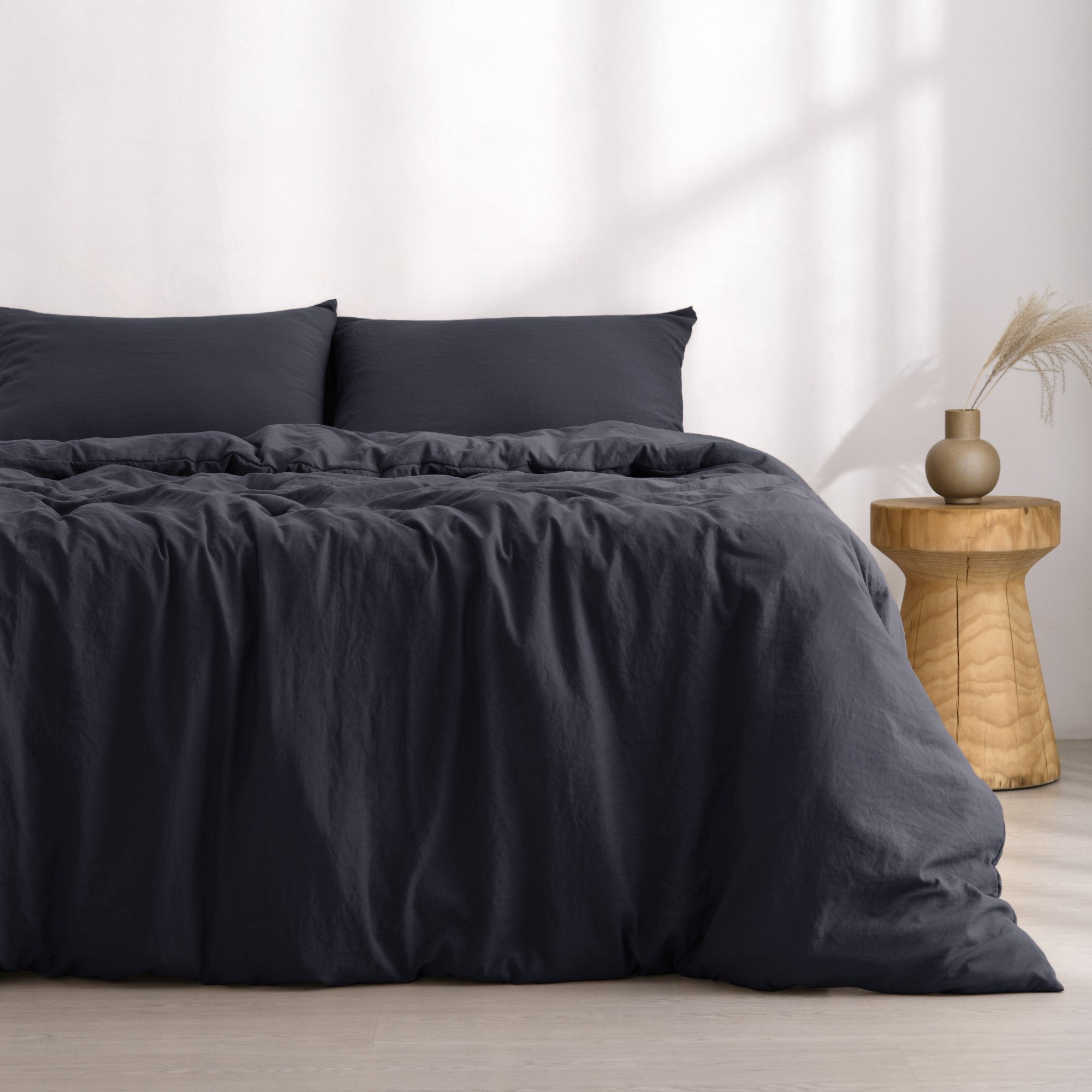 Dreamaker Fine Washed Microfibre Quilt Cover Set Navy