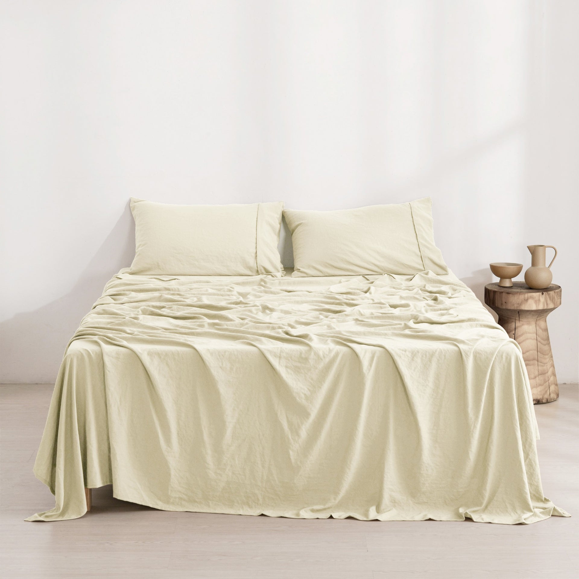 Dreamaker Fine Washed Microfibre Sheet Set Natural