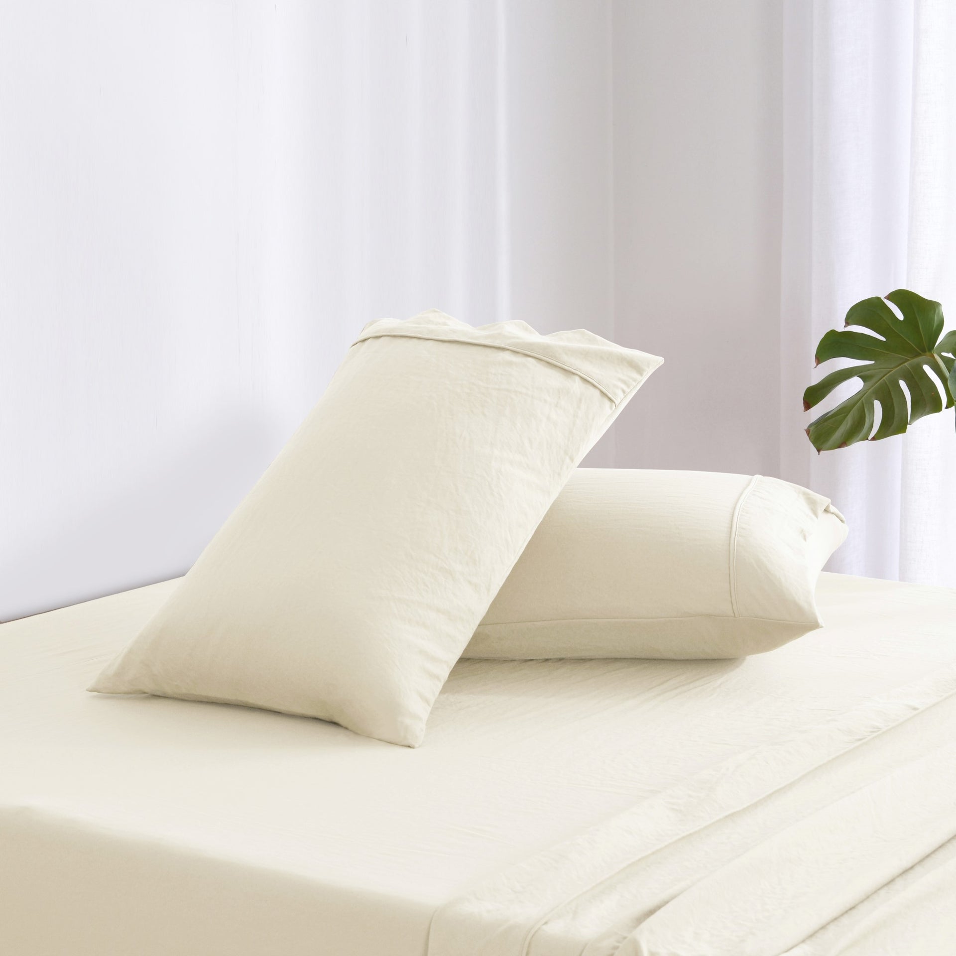 Dreamaker Fine Washed Microfibre Sheet Set Natural