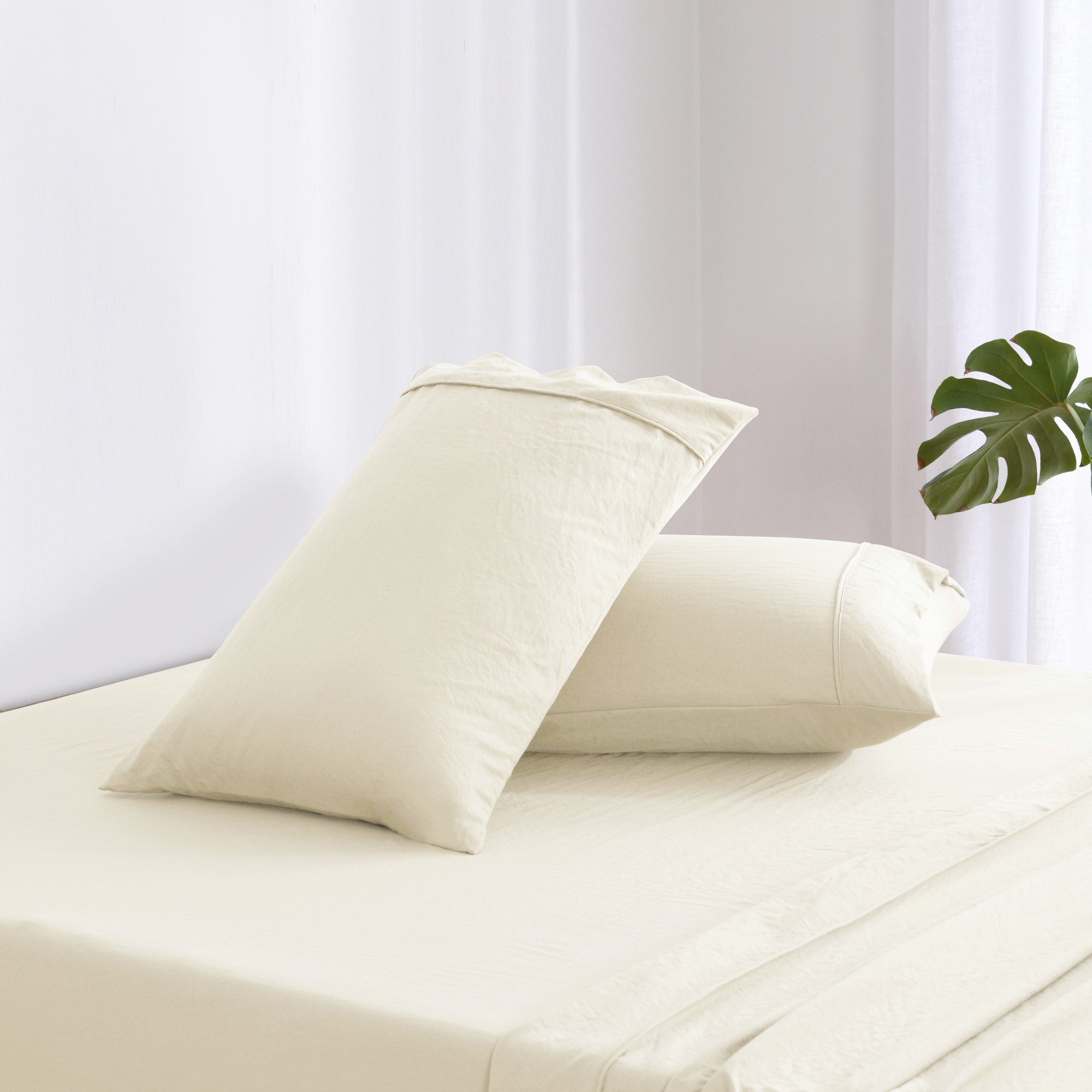 Dreamaker Fine Washed Microfibre Sheet Set Natural