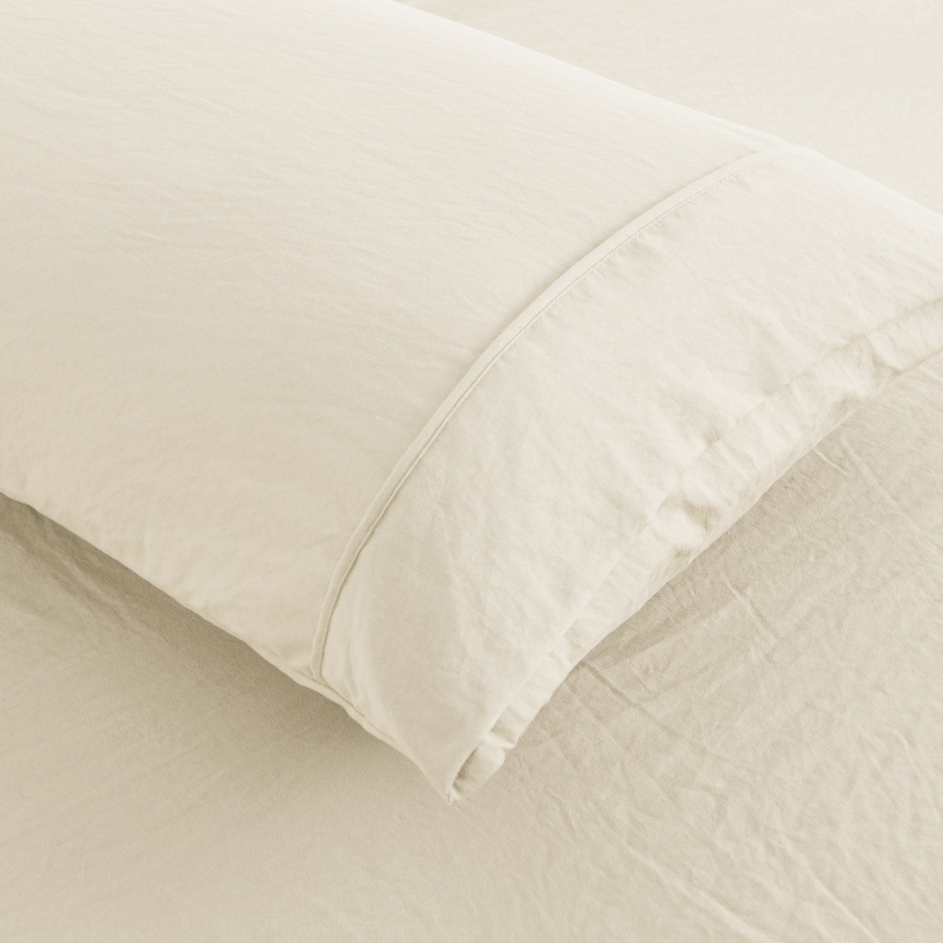 Dreamaker Fine Washed Microfibre Standard Pillowcase Twin Pack Natural