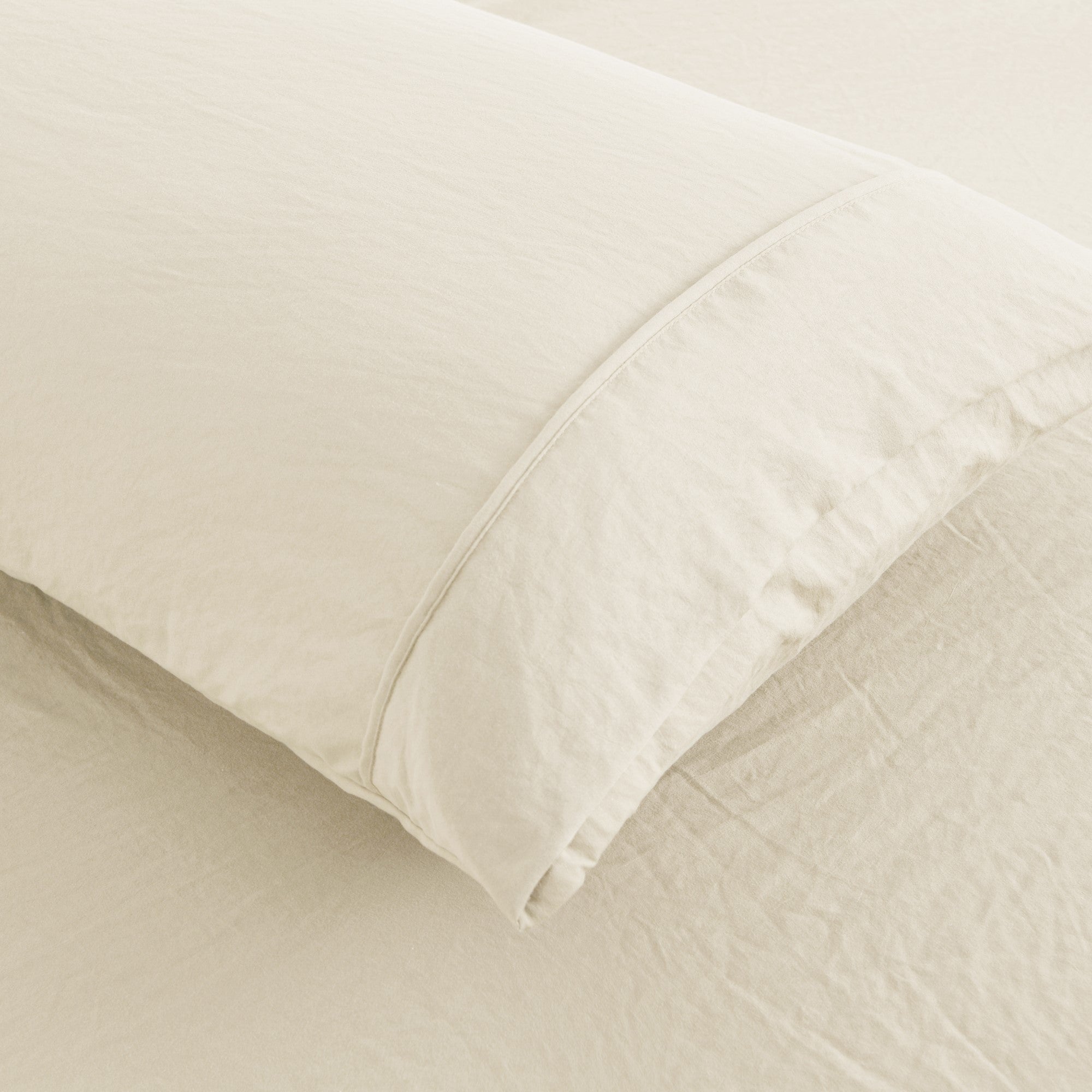 Dreamaker Fine Washed Microfibre Standard Pillowcase Twin Pack Natural