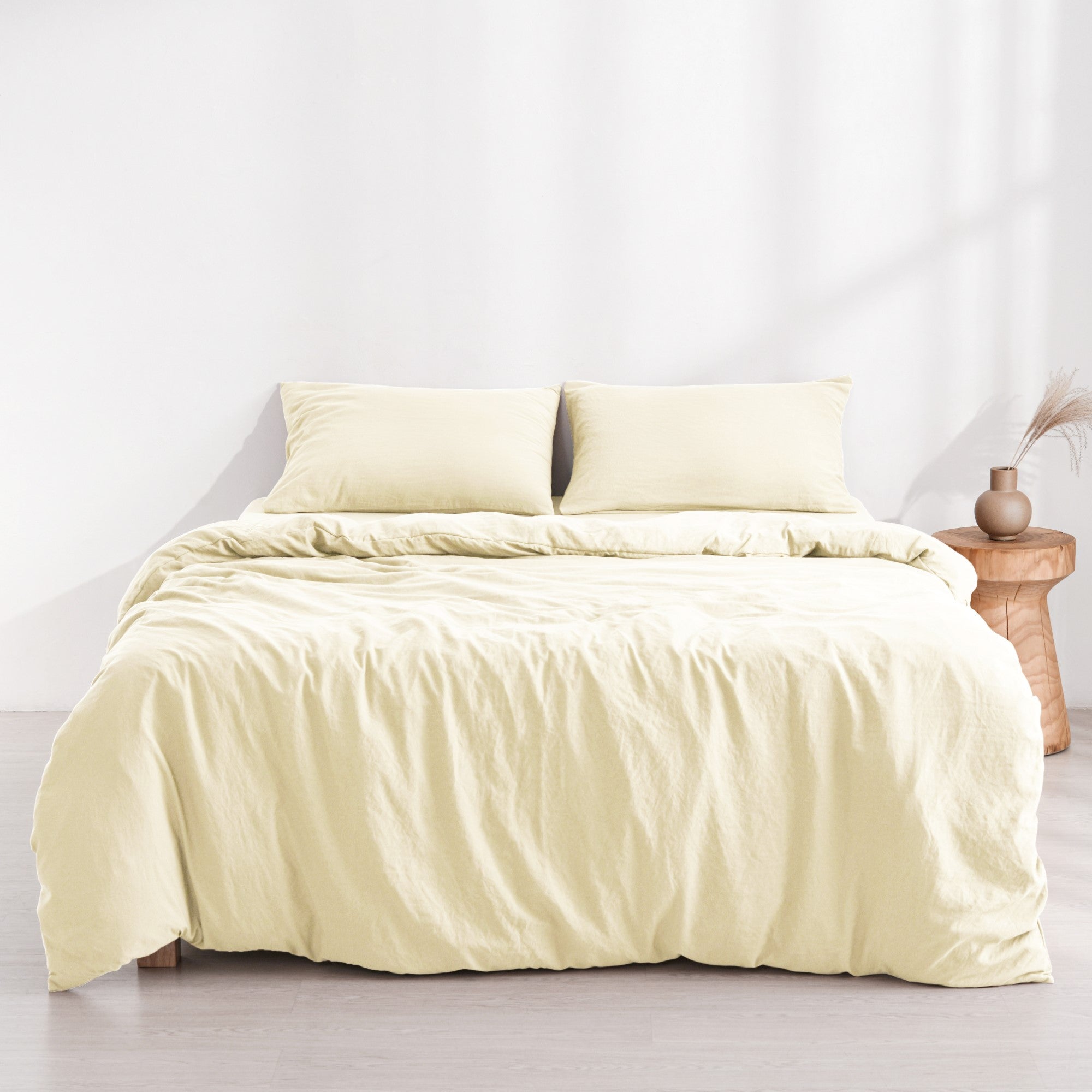 Dreamaker Fine Washed Microfibre Quilt Cover Set Natural