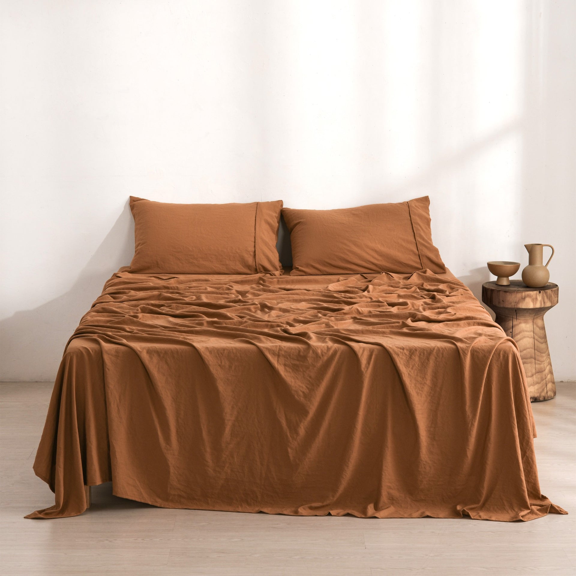 Dreamaker Fine Washed Microfibre Sheet Set Rust