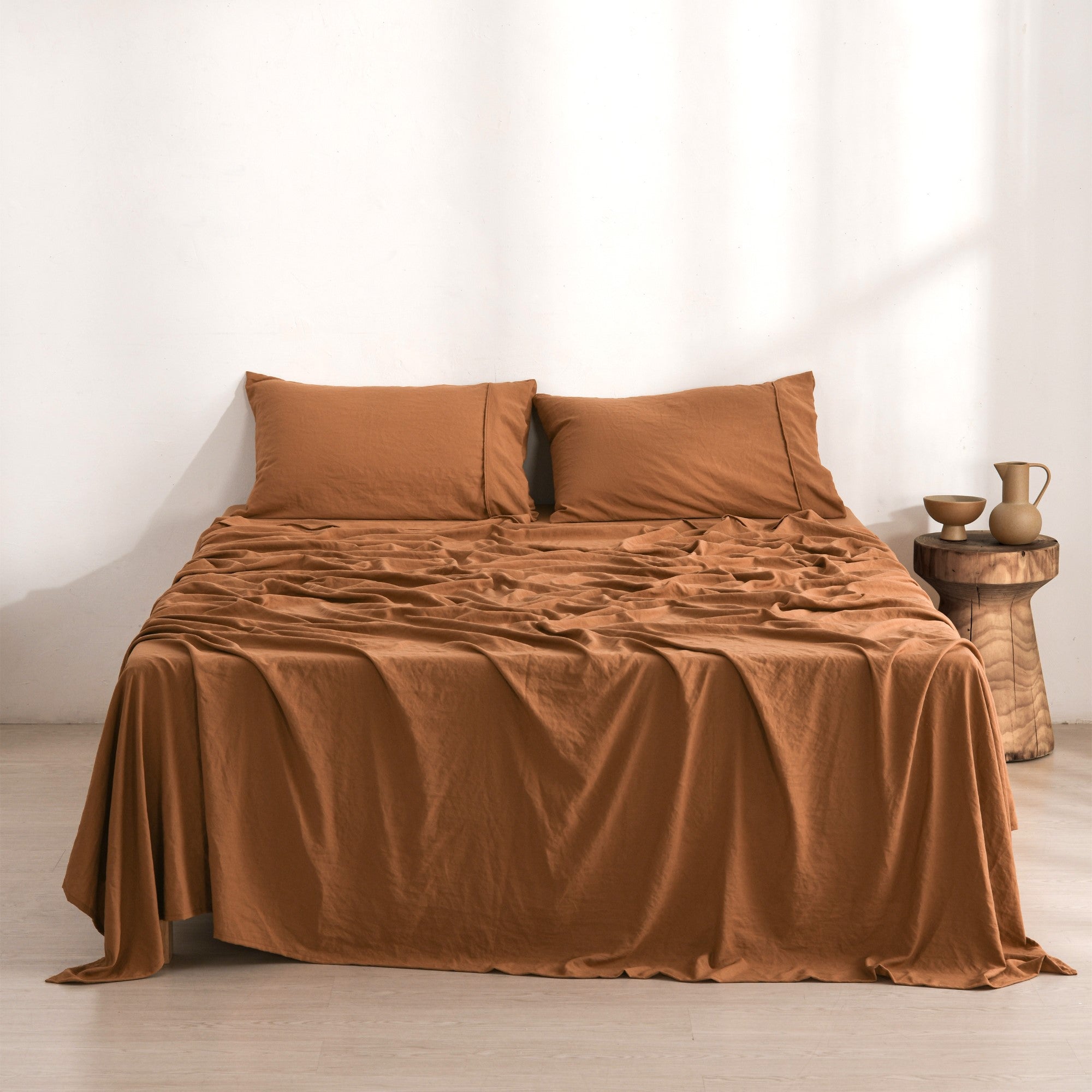 Dreamaker Fine Washed Microfibre Sheet Set Rust