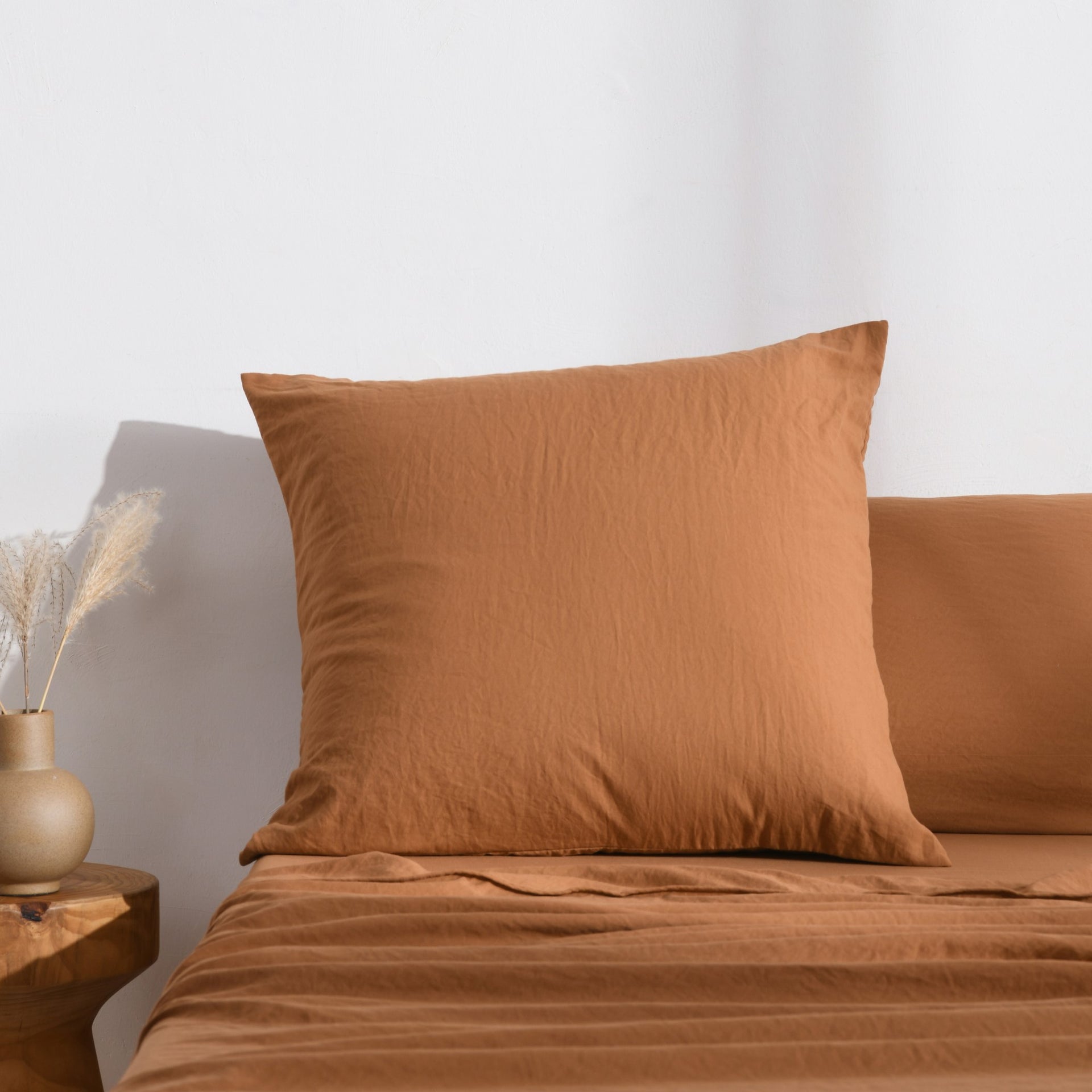 Dreamaker Fine Washed Microfibre European Pillowcase Rust