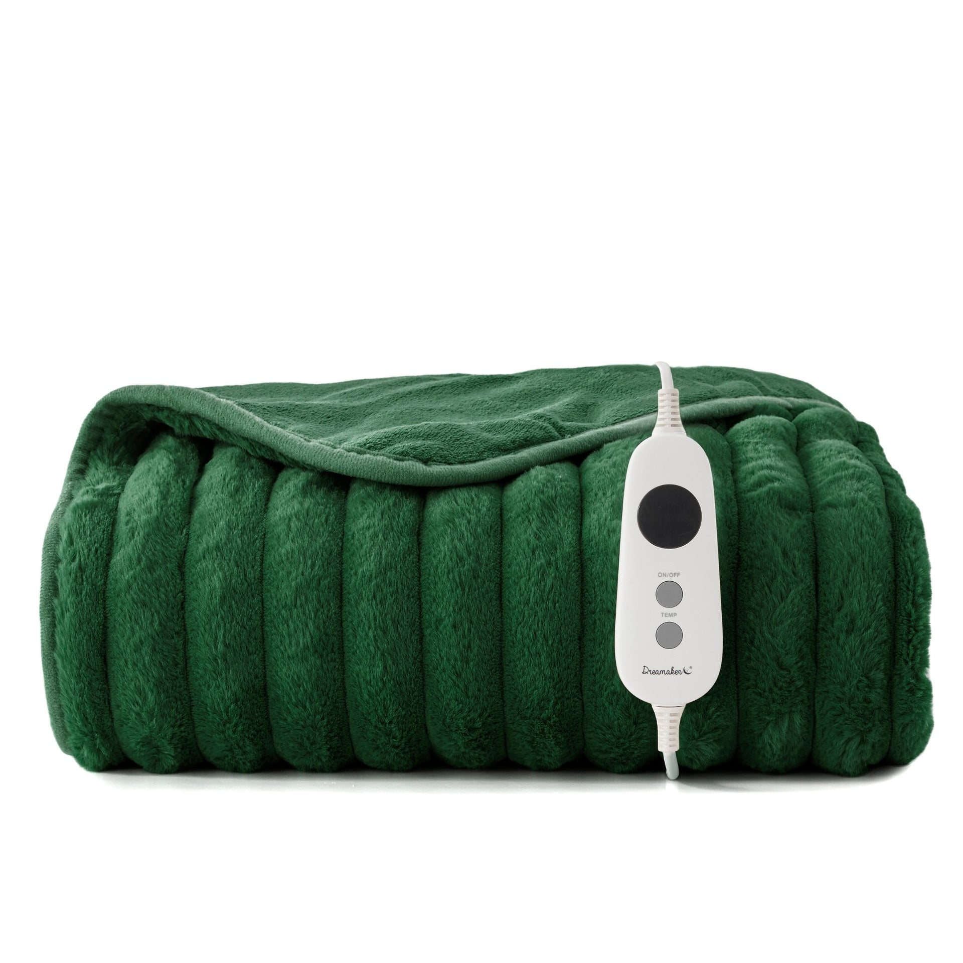Dreamaker Cirra Chunky Embossed Fleece Heated Throw Emerald Green 130X160Cm