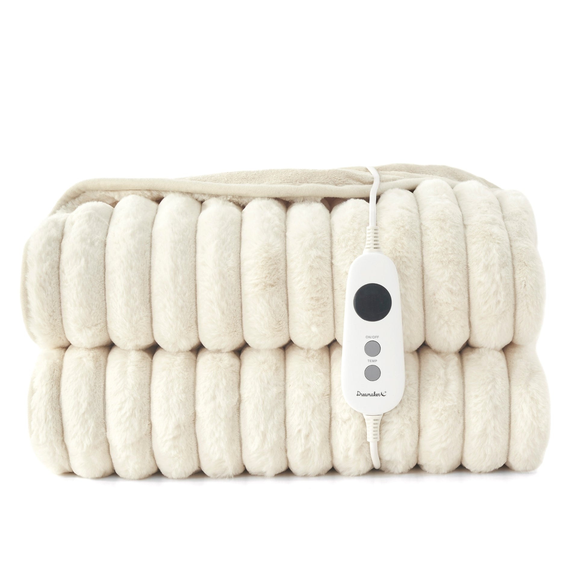 Dreamaker Cirra Chunky Embossed Fleece Heated Throw Natural 180X200Cm