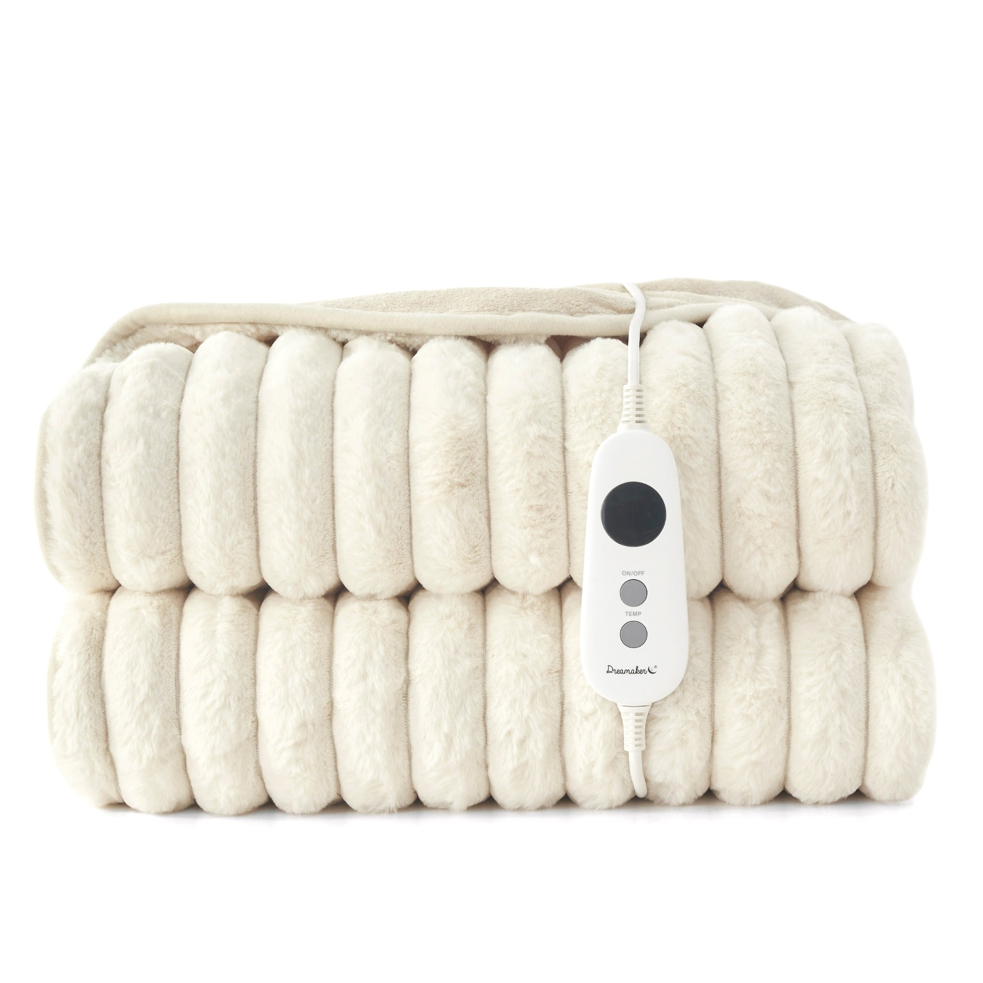 Dreamaker Cirra Chunky Embossed Fleece Heated Throw Natural 180X200Cm