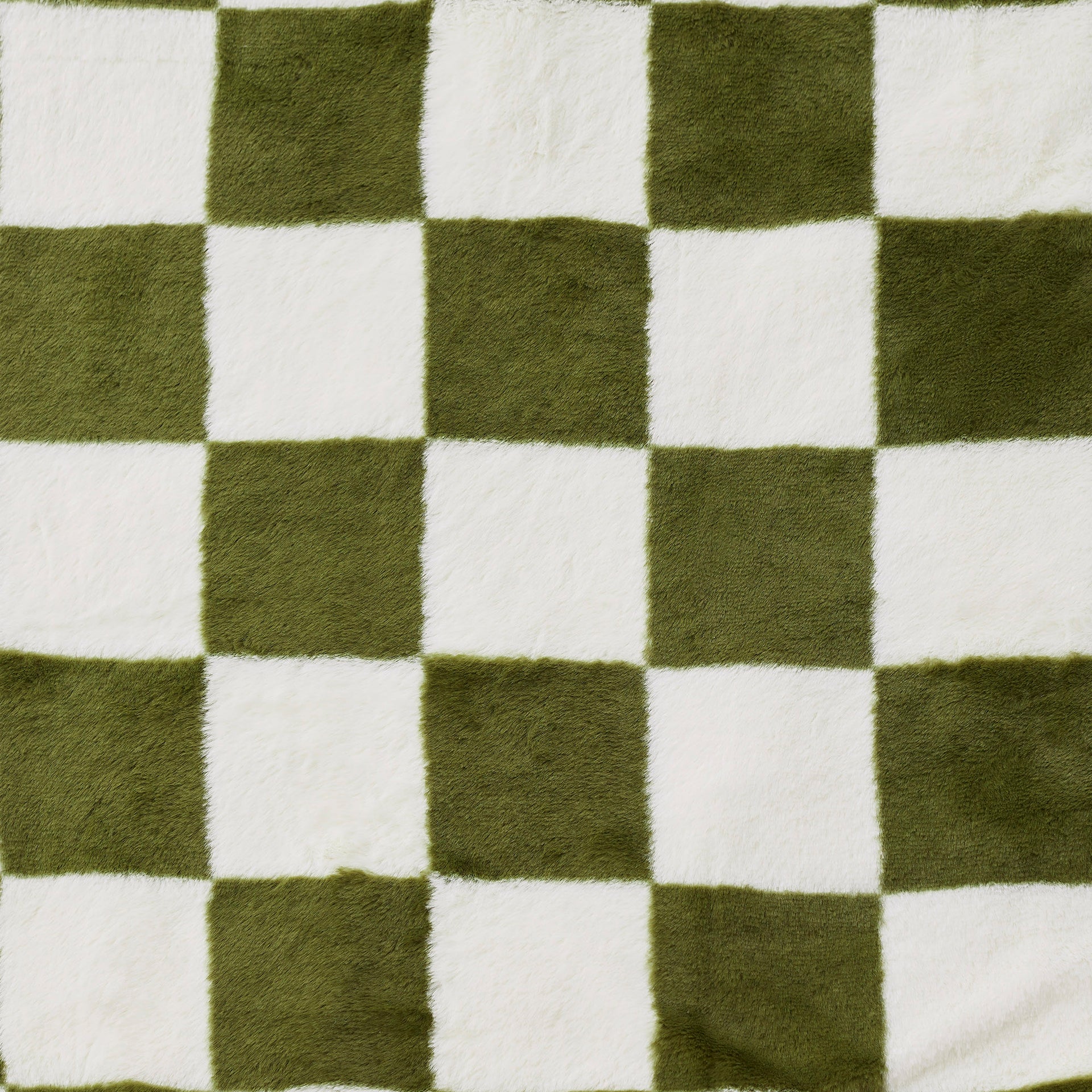 Dreamaker Axia Checkered Plush Heated Throw Olive & Cream 180X200Cm