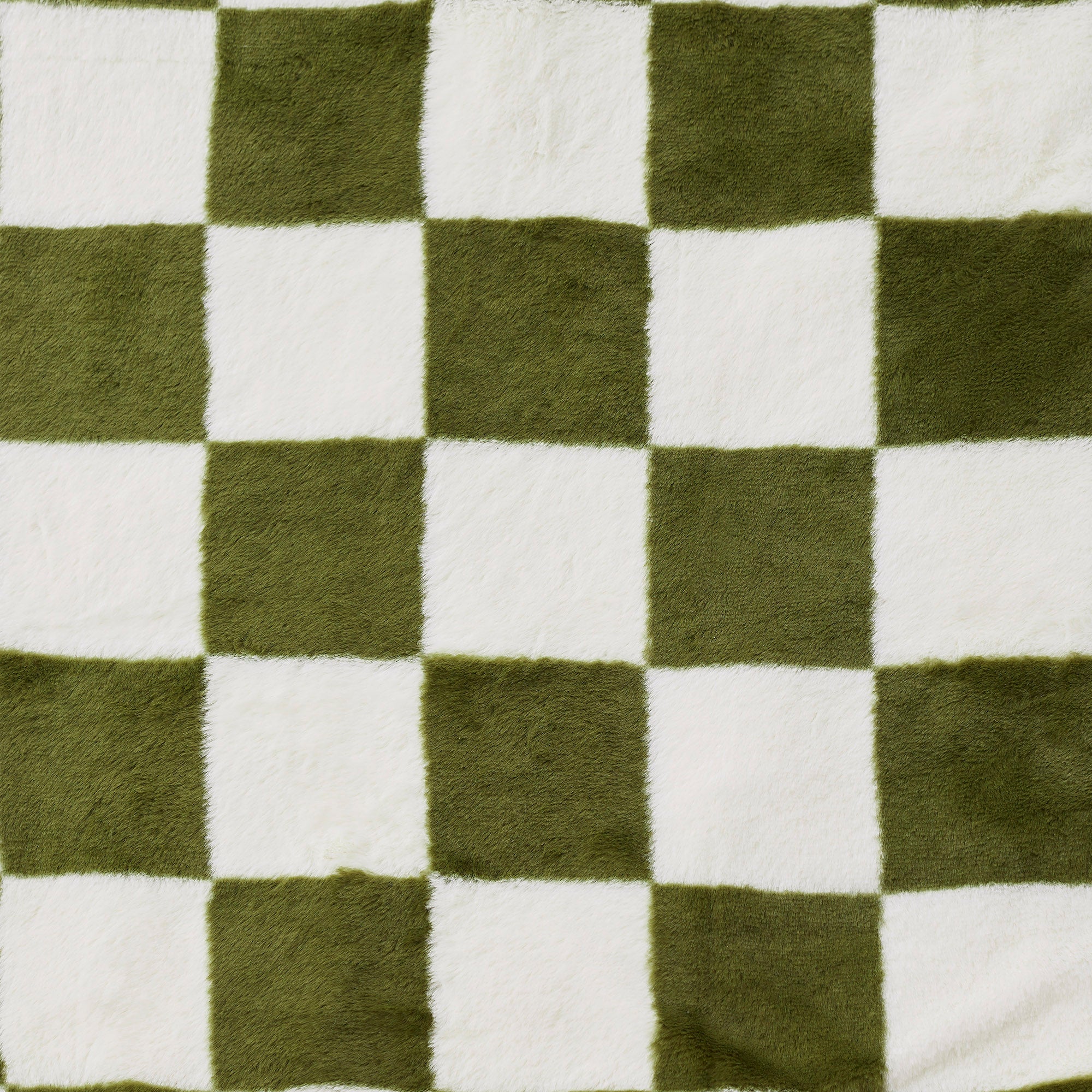 Dreamaker Axia Checkered Plush Heated Throw Olive & Cream 180X200Cm
