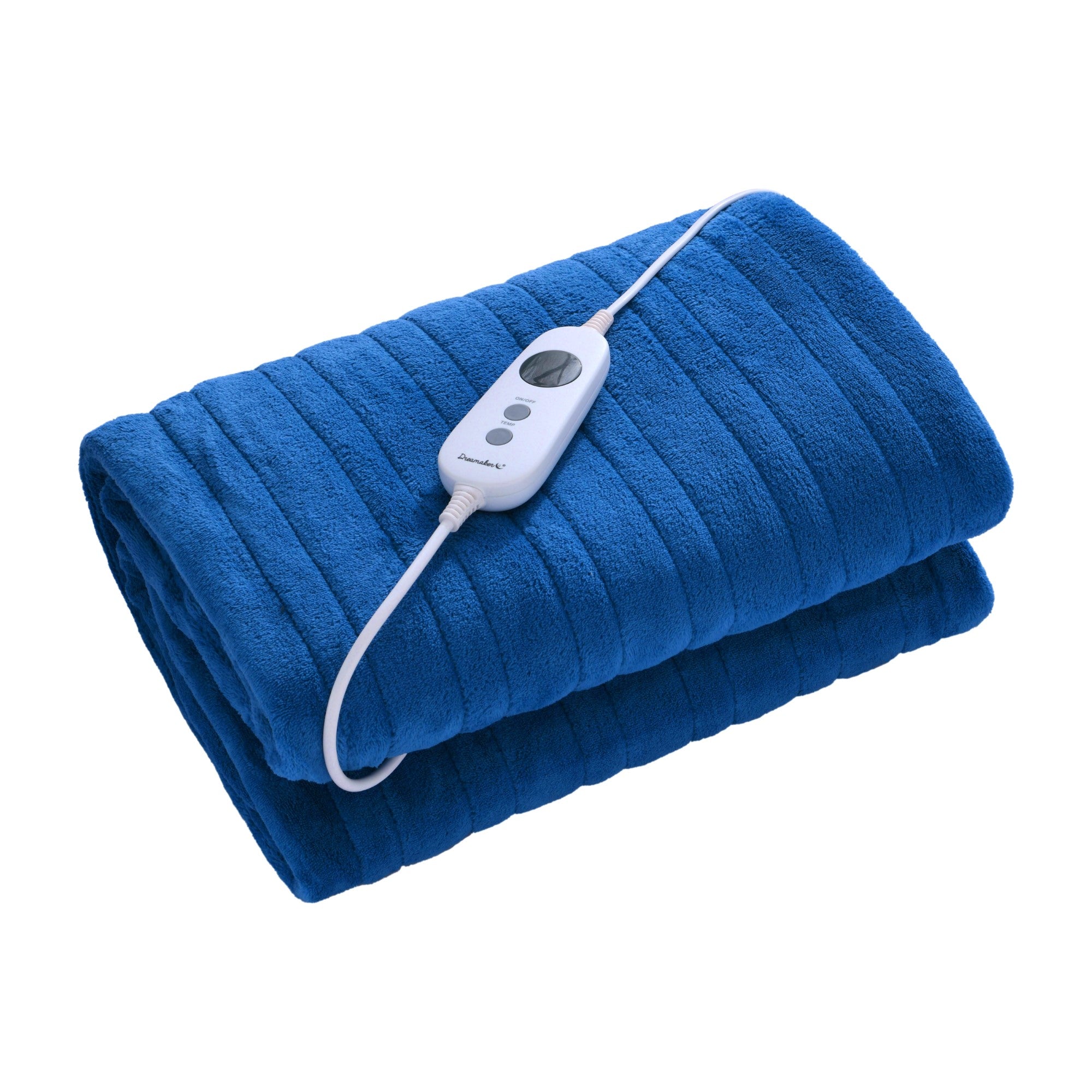 Dreamaker Ston Coral Fleece Heated Throw Classic Blue  180 X 200Cm