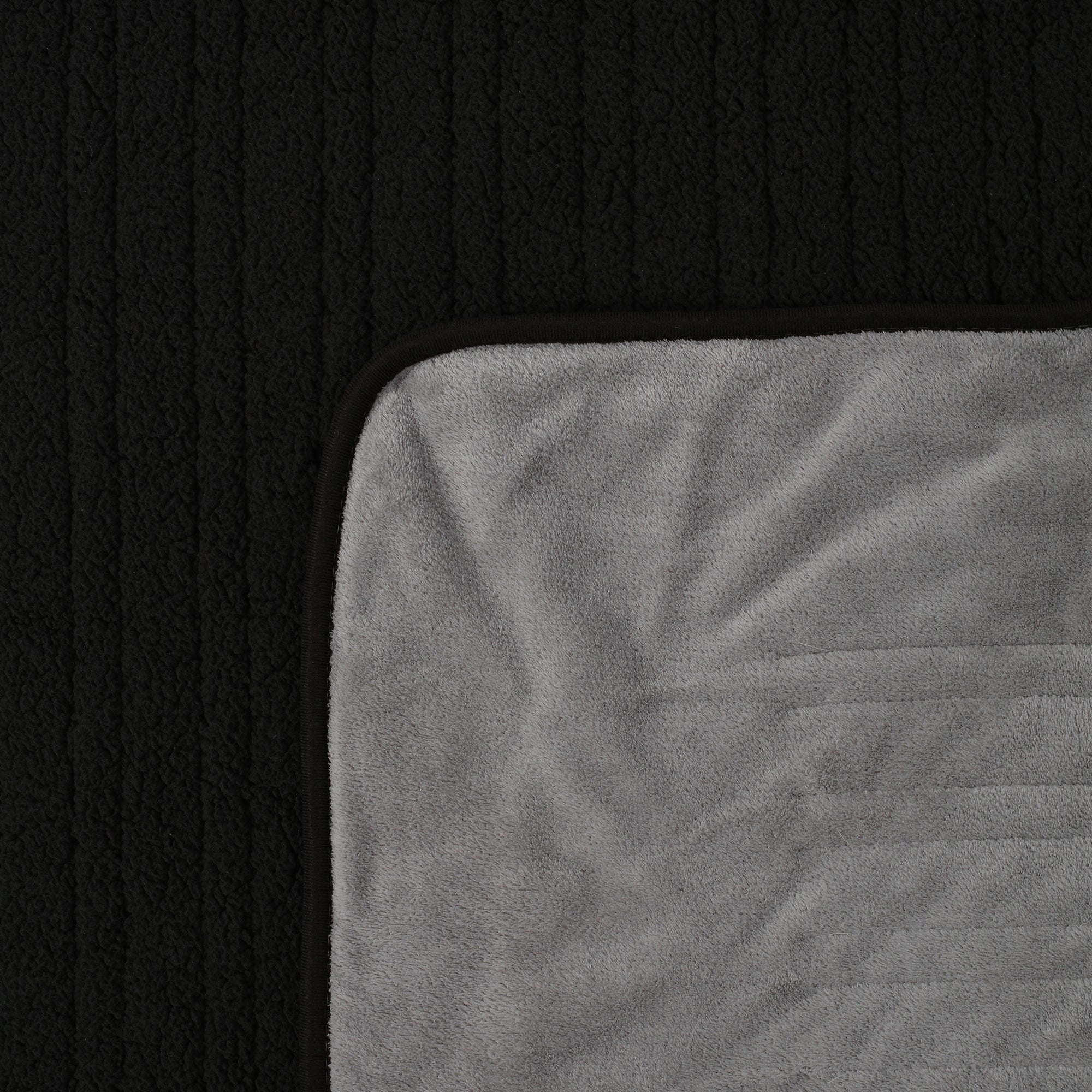 Dreamaker Eve Reversible Sherpa & Coral Fleece Heated Throw Charcoal & Silver 180X200Cm