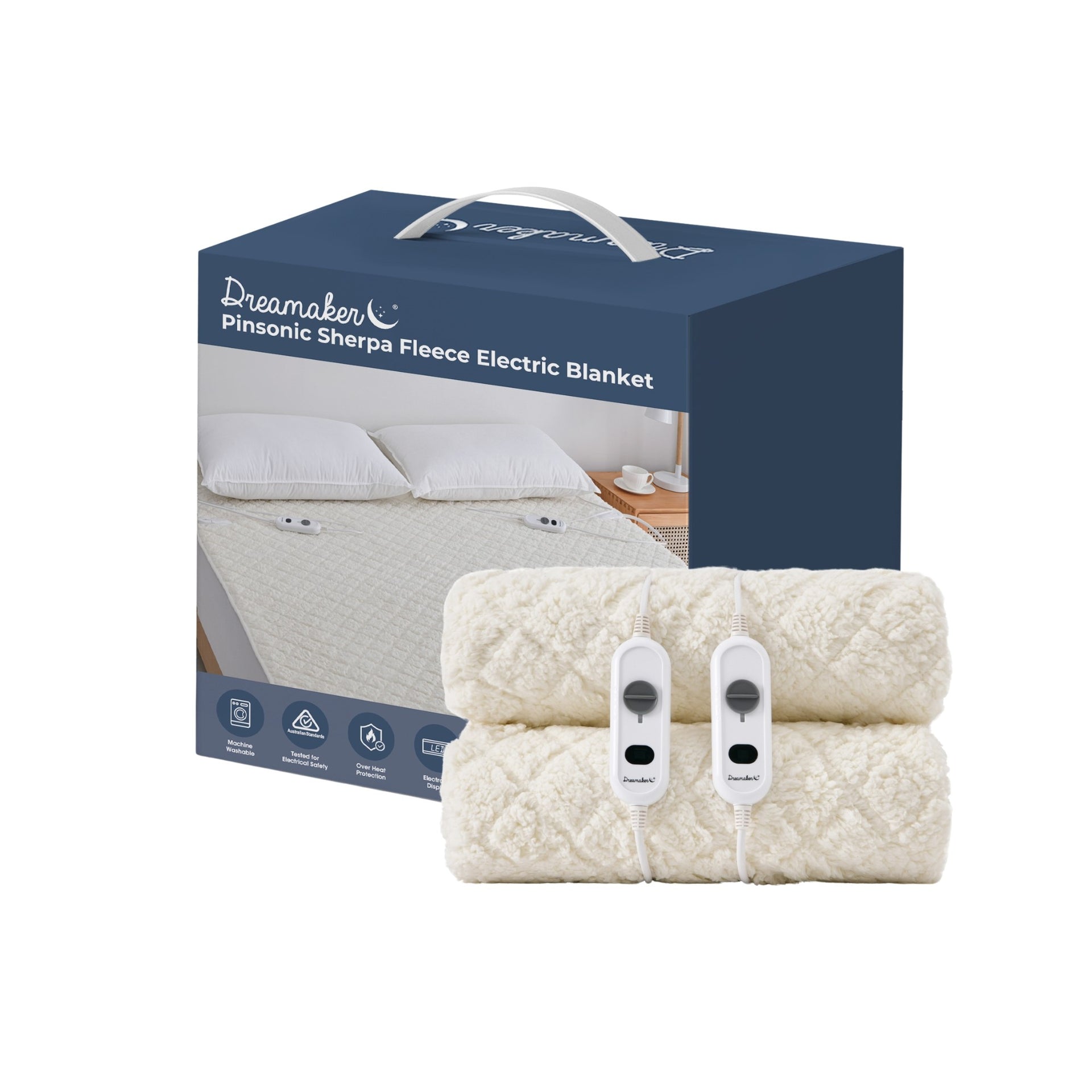 Dreamaker Pinsonic Sherpa Fleece Electric Blanket Luxe