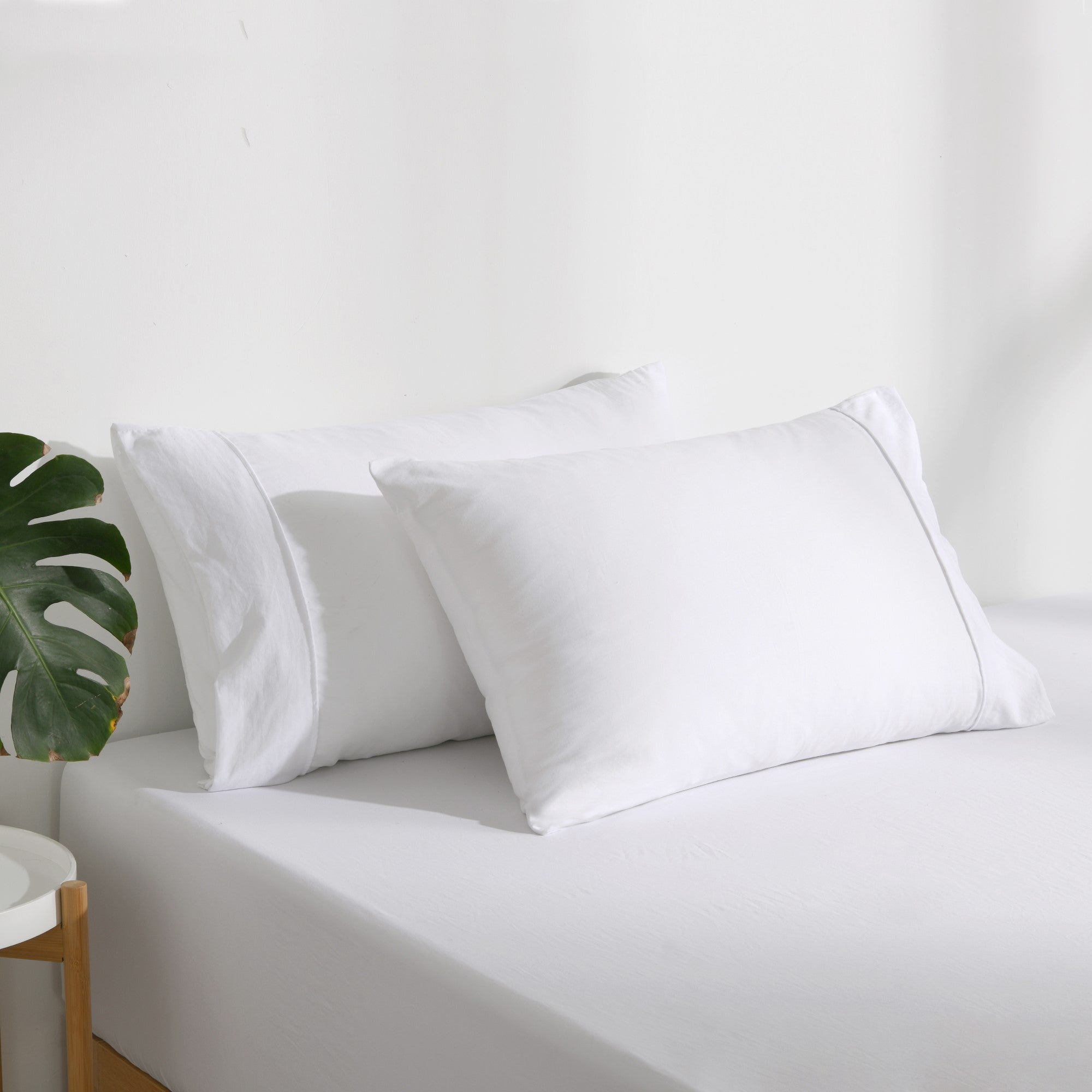 Dreamaker Fine Washed Microfibre Combo Fitted Sheet Set White